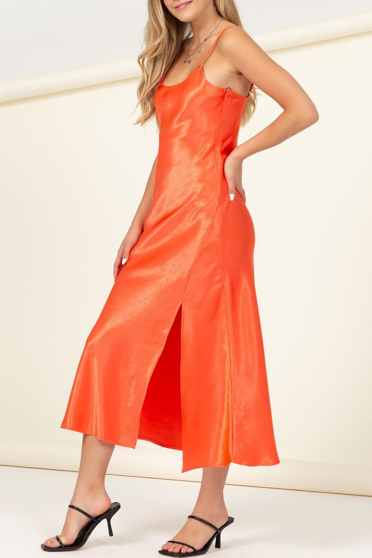 Satin Sleeveless Dress - Charming Charlie