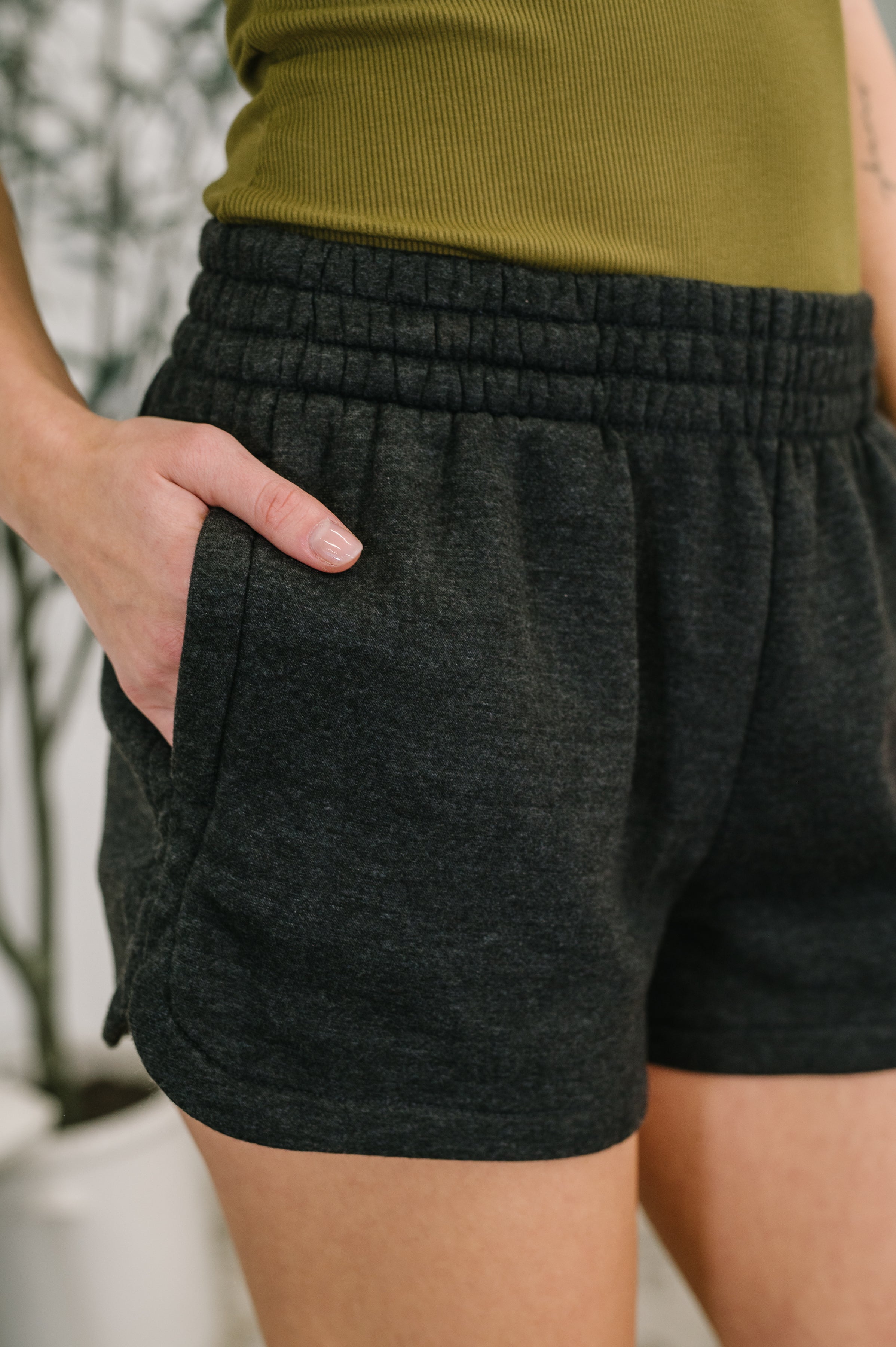 Daily Routine Mineral Wash Shorts in Black - Charming Charlie