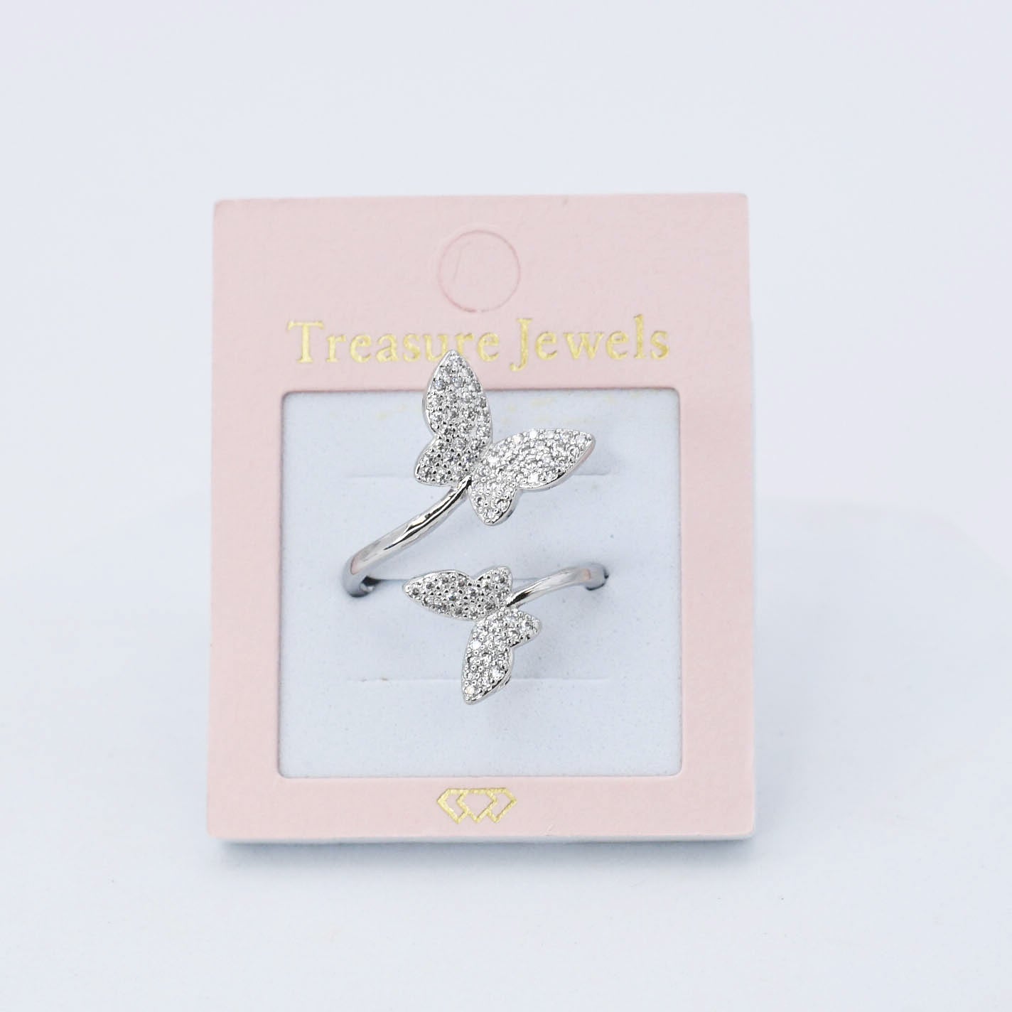 hypoallergenic ring, waterproof ring, tarnish free jewelry, boutique wholesale jewelry, dainty silver ring, gemstone statement ring, sparkly cubic zirconia ring, high quality jewelry gifts, elegant gold plated ring, trendy fashion ring, pastel gemstone ring,silver butterfly ring
