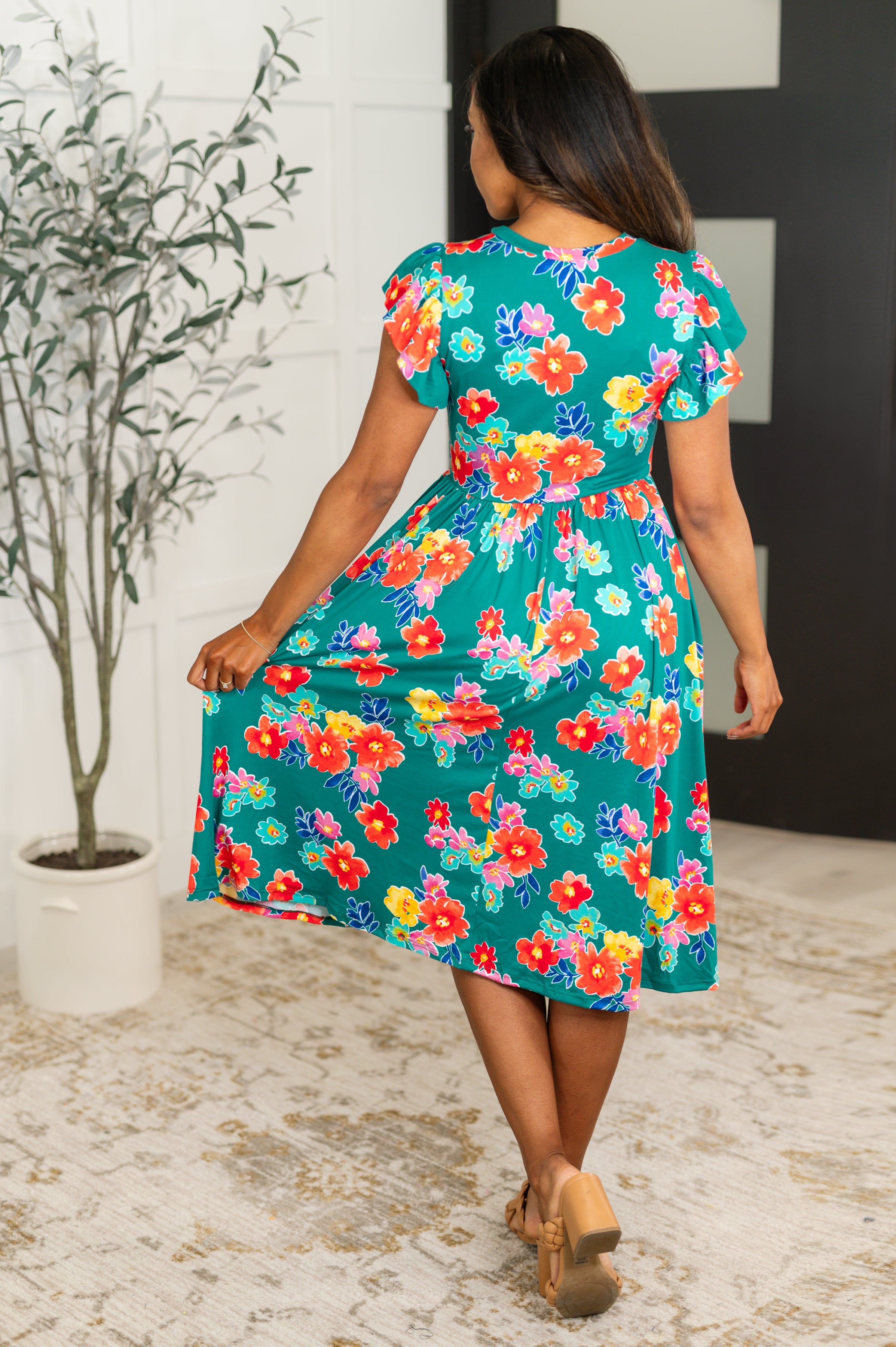 Daisy Me Rollin' Flutter Sleeve Dress - Charming Charlie
