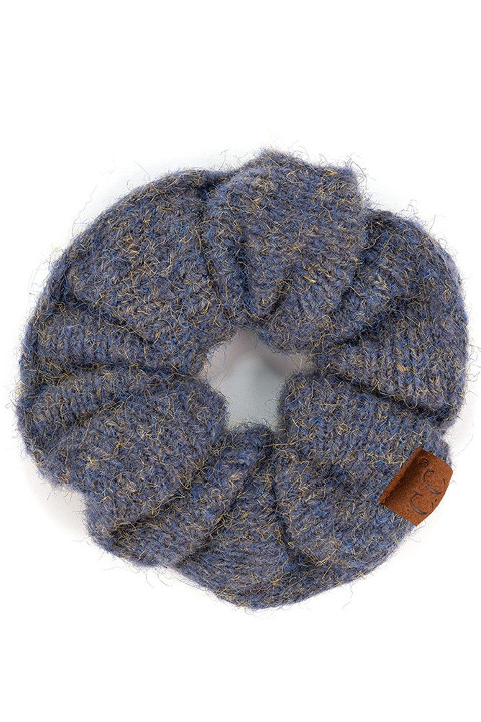 Dark Denim C.C. Multi Yarn Knit Solid Color Soft Scrunchies are the perfect addition to any hairstyle. Made with a blend of soft, durable yarn, they provide a comfortable and secure hold without pulling or damaging your hair. Available in a variety of solid colors, they are versatile and stylish.