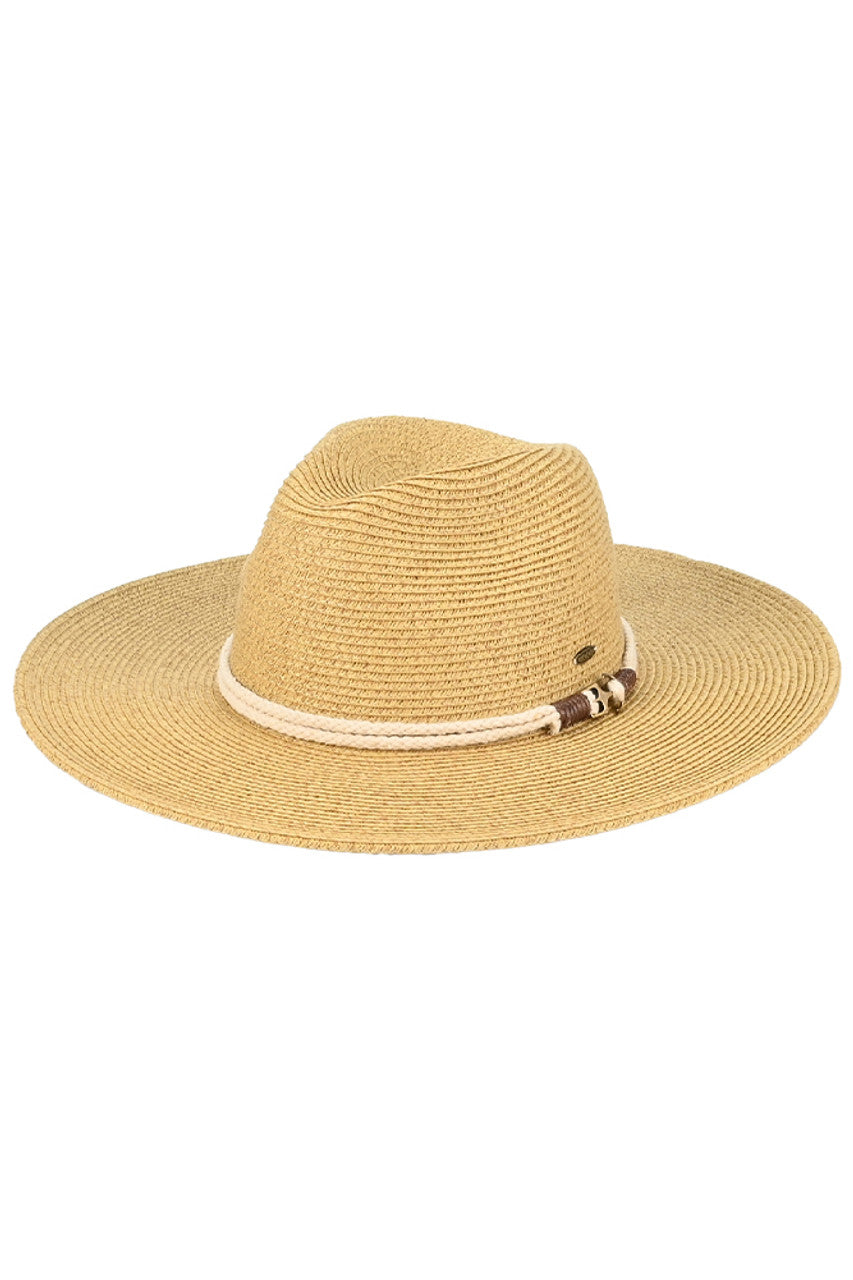 DarkNatural C.C Anchor Rope Trim Band Wide Brim Sun Hat is a stylish and practical accessory for any sunny day. The wide brim offers excellent sun protection while the anchor rope trim adds a nautical touch to your outfit. With this hat, you can enjoy the outdoors in both comfort and style.
