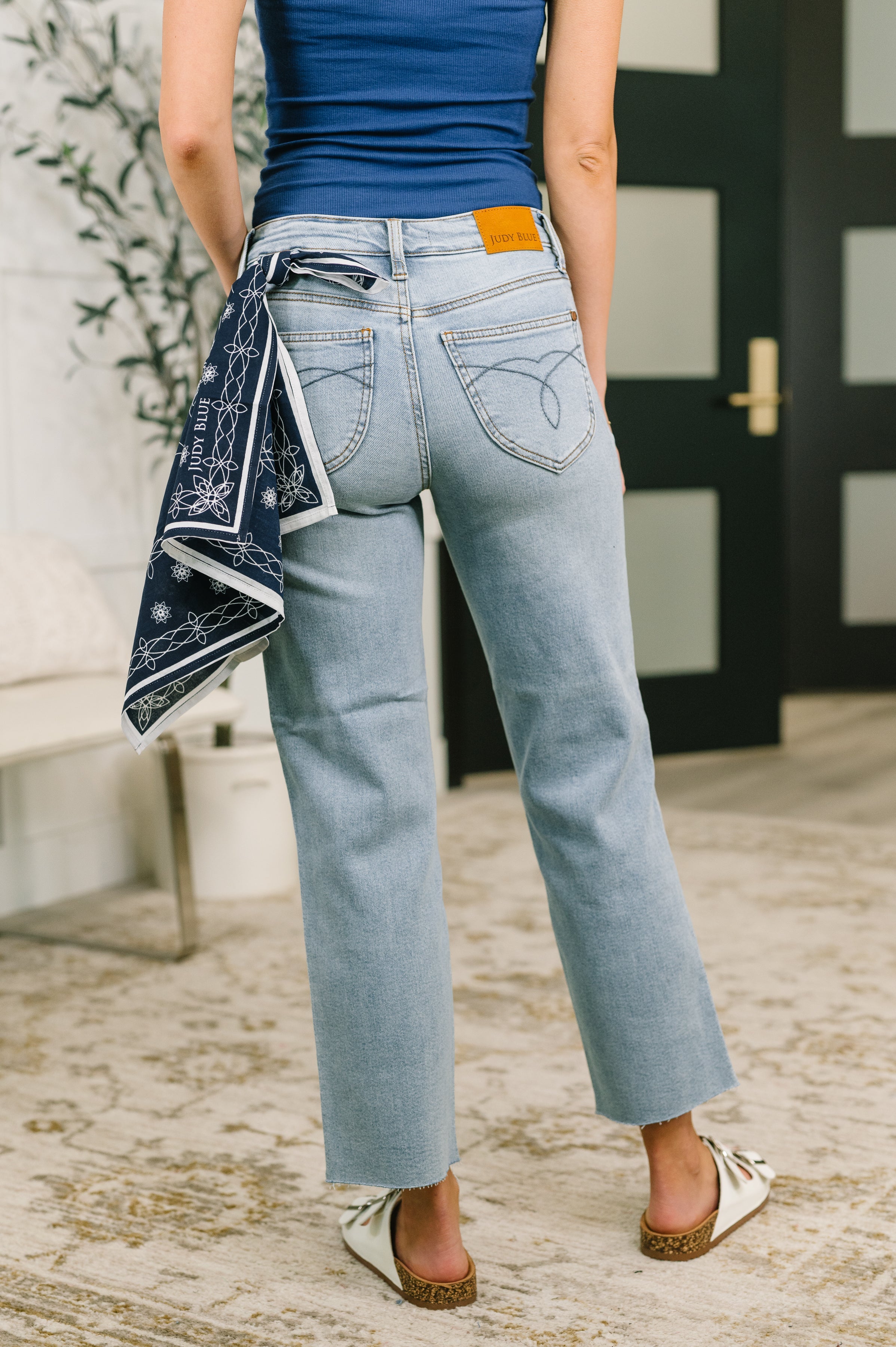 Dawn Mid Rise Ankle Straight w Bandana Loop - Charming Charlie