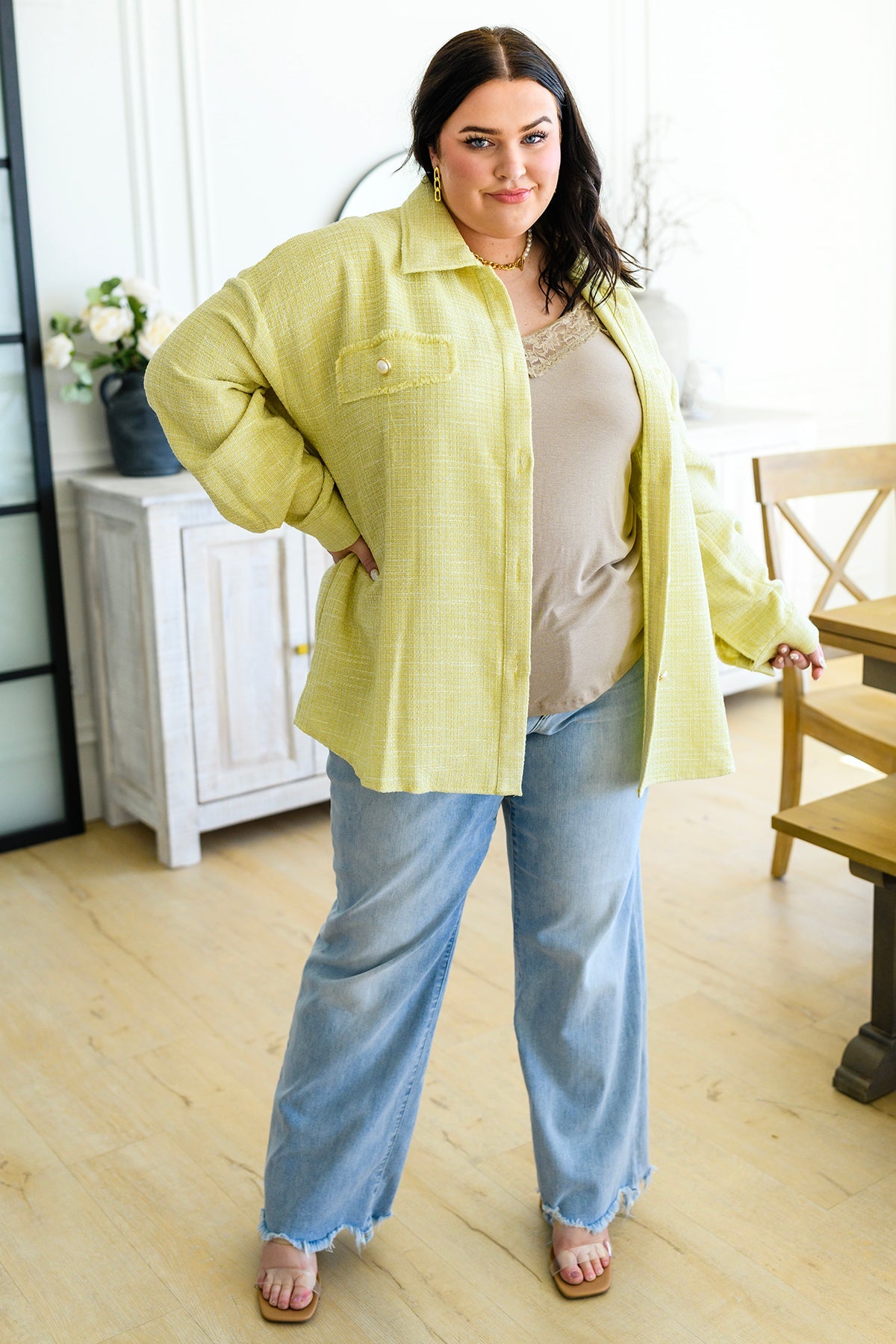 Daydreams Shacket in Yellow - Charming Charlie