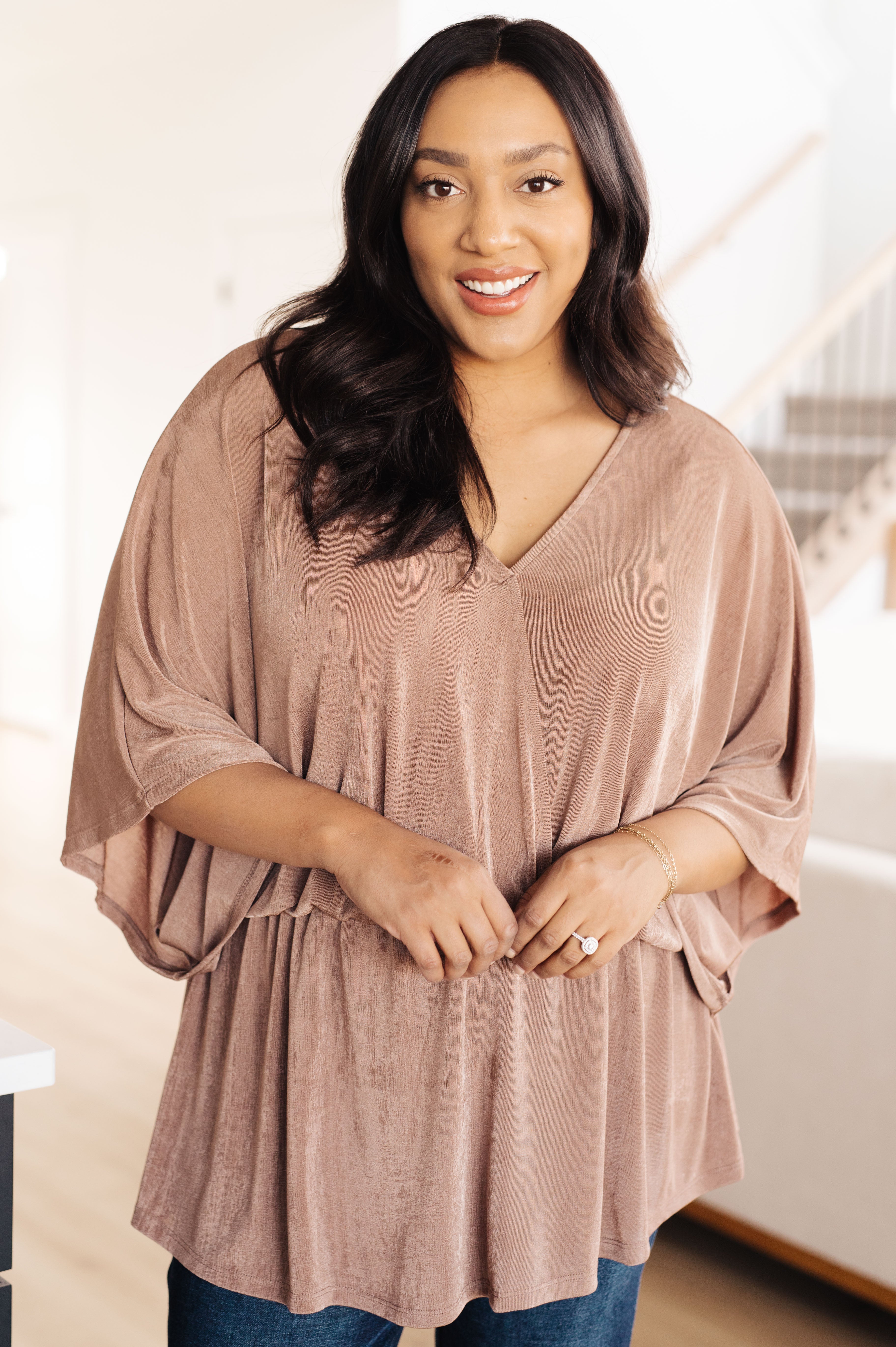 Dazzlingly Draped V-Neck Blouse - Charming Charlie