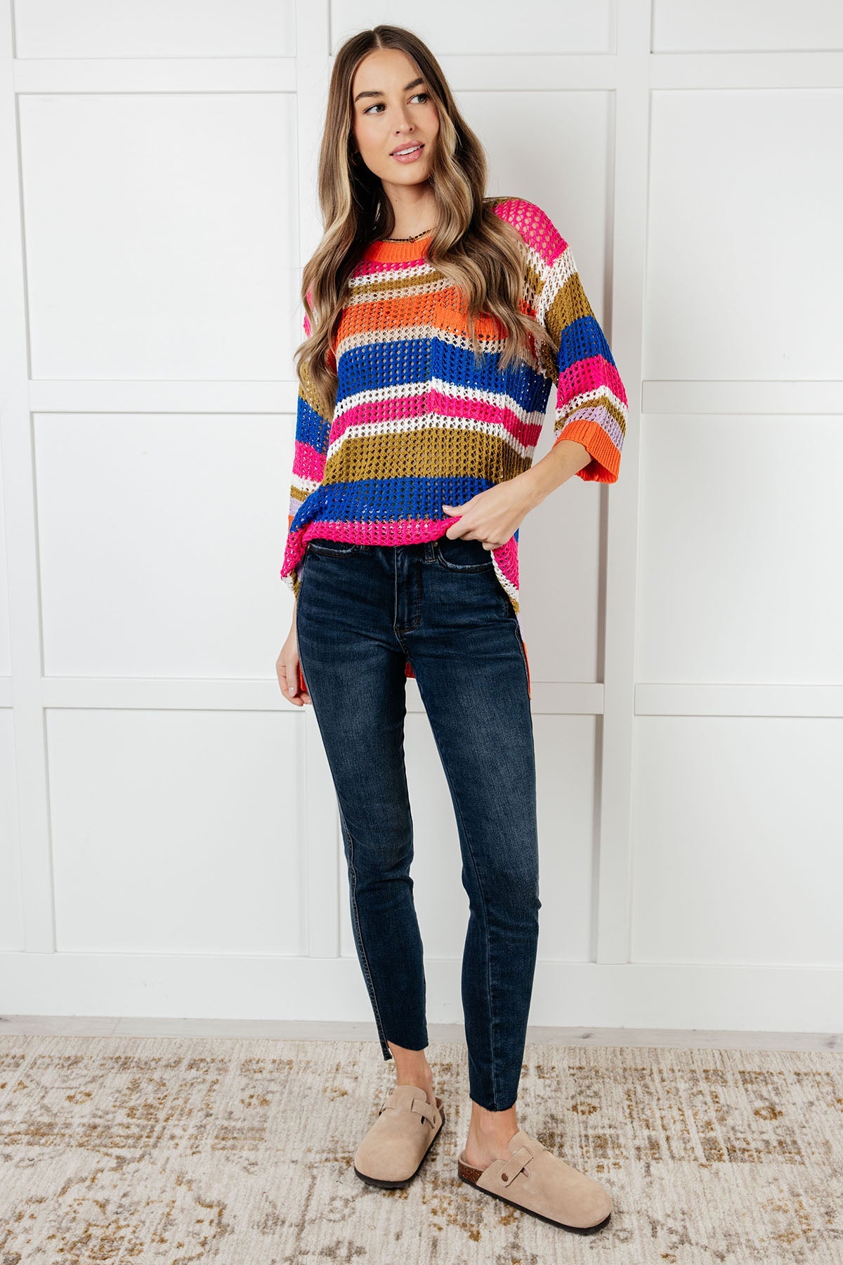 Deep Thoughts Striped Loose Knit Top - Charming Charlie