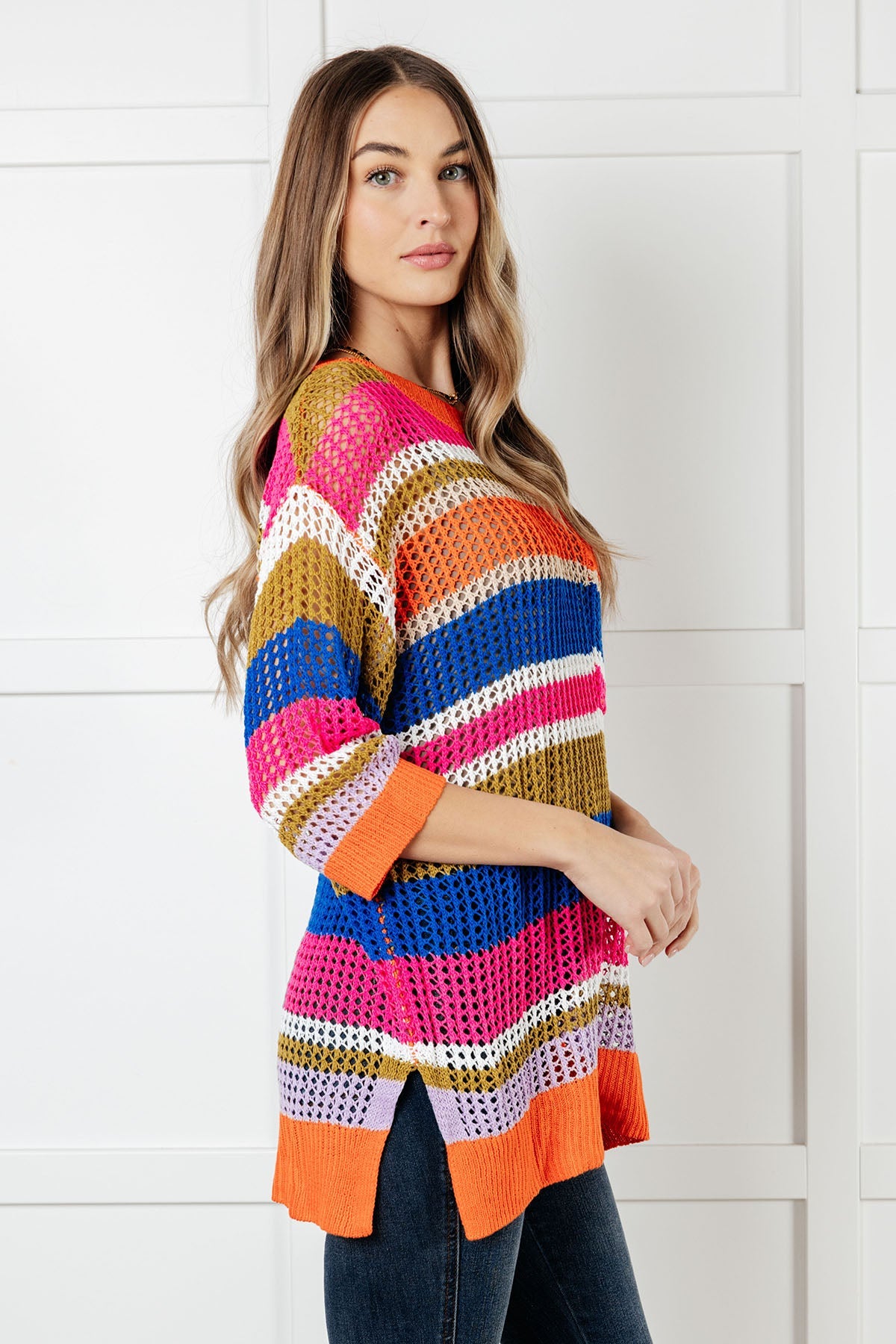 Deep Thoughts Striped Loose Knit Top - Charming Charlie