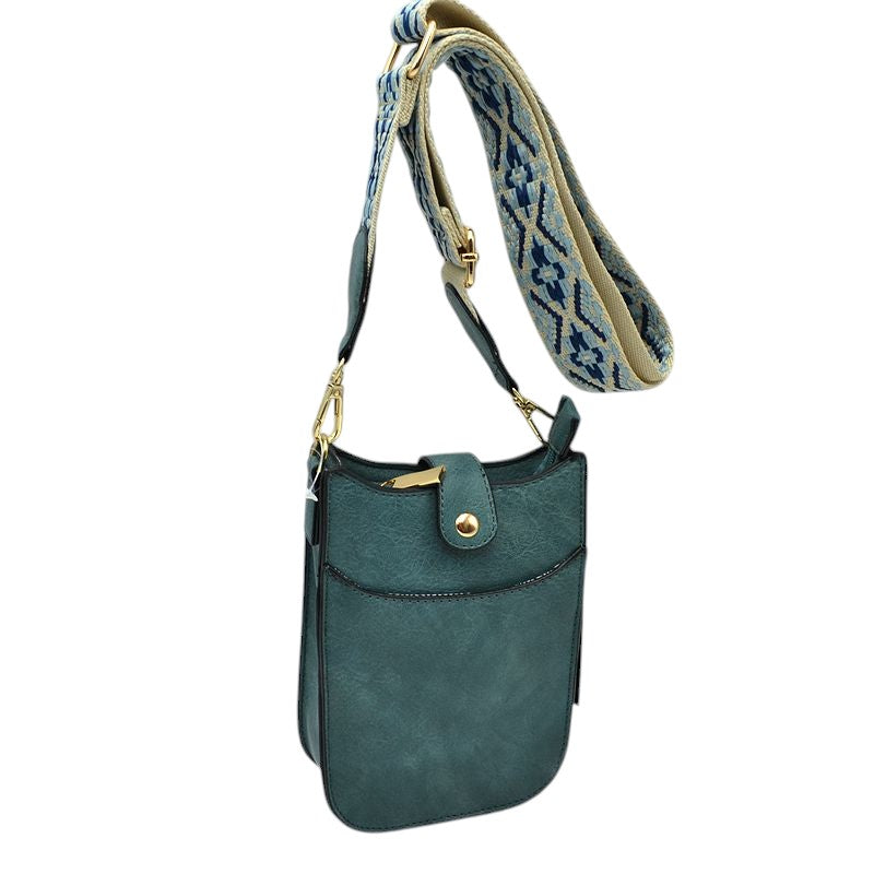 Vegan Leather Crossbody Bag with Adjustable Guitar Straps - Charming Charlie