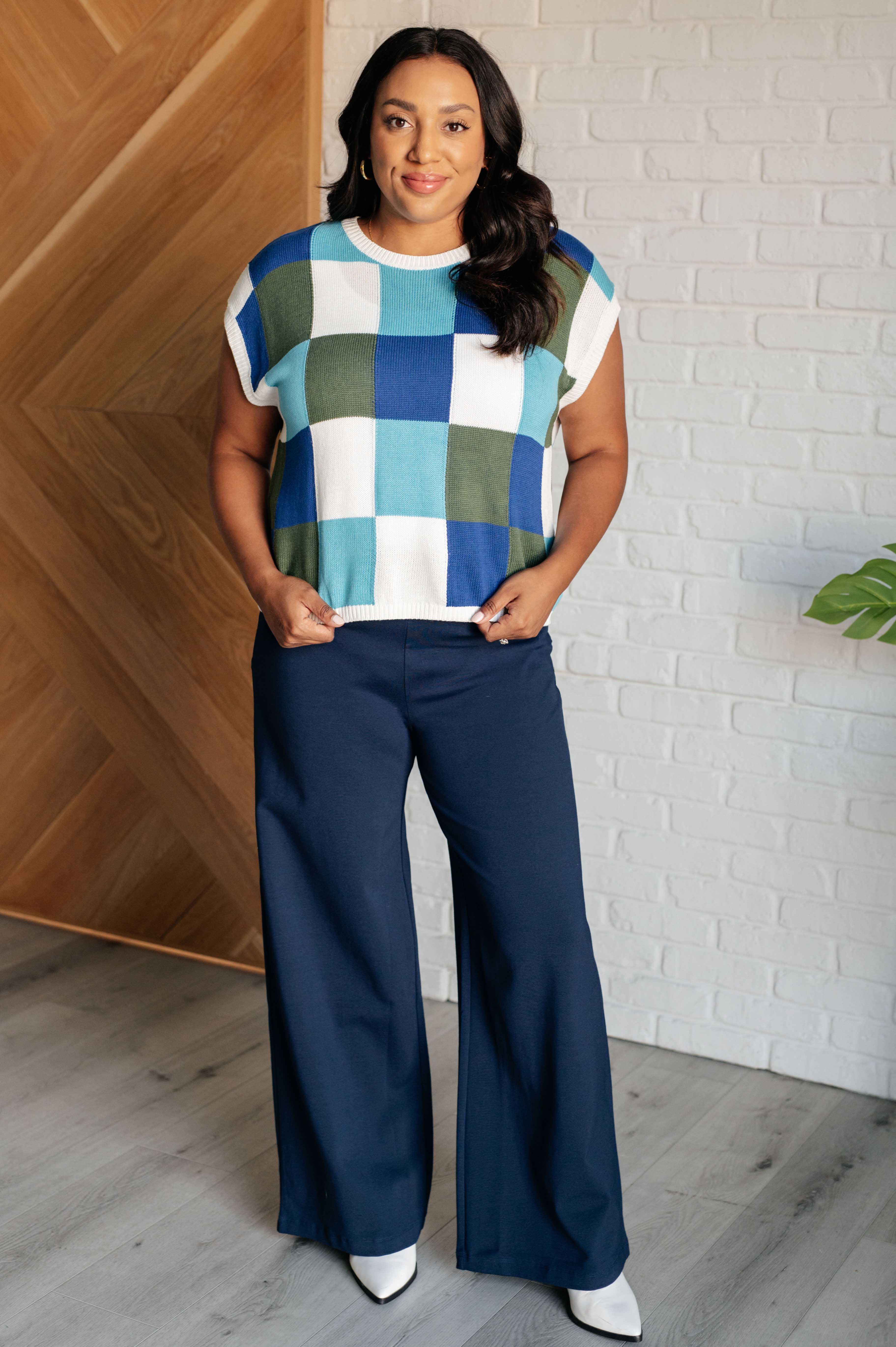 Disco Darling Checkered Sleeveless Sweater - Charming Charlie