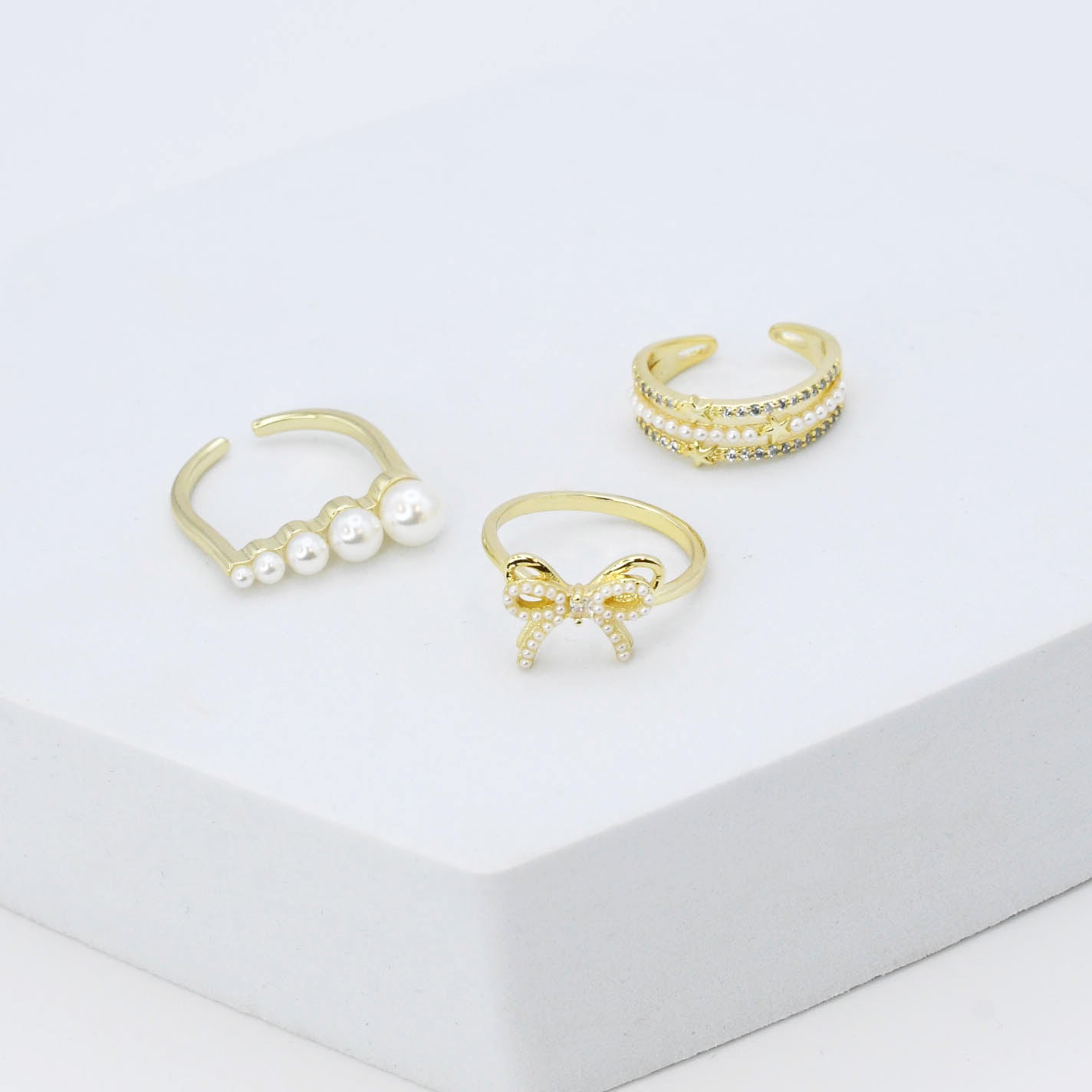 Divine Pearl Ring Set - Charming Charlie