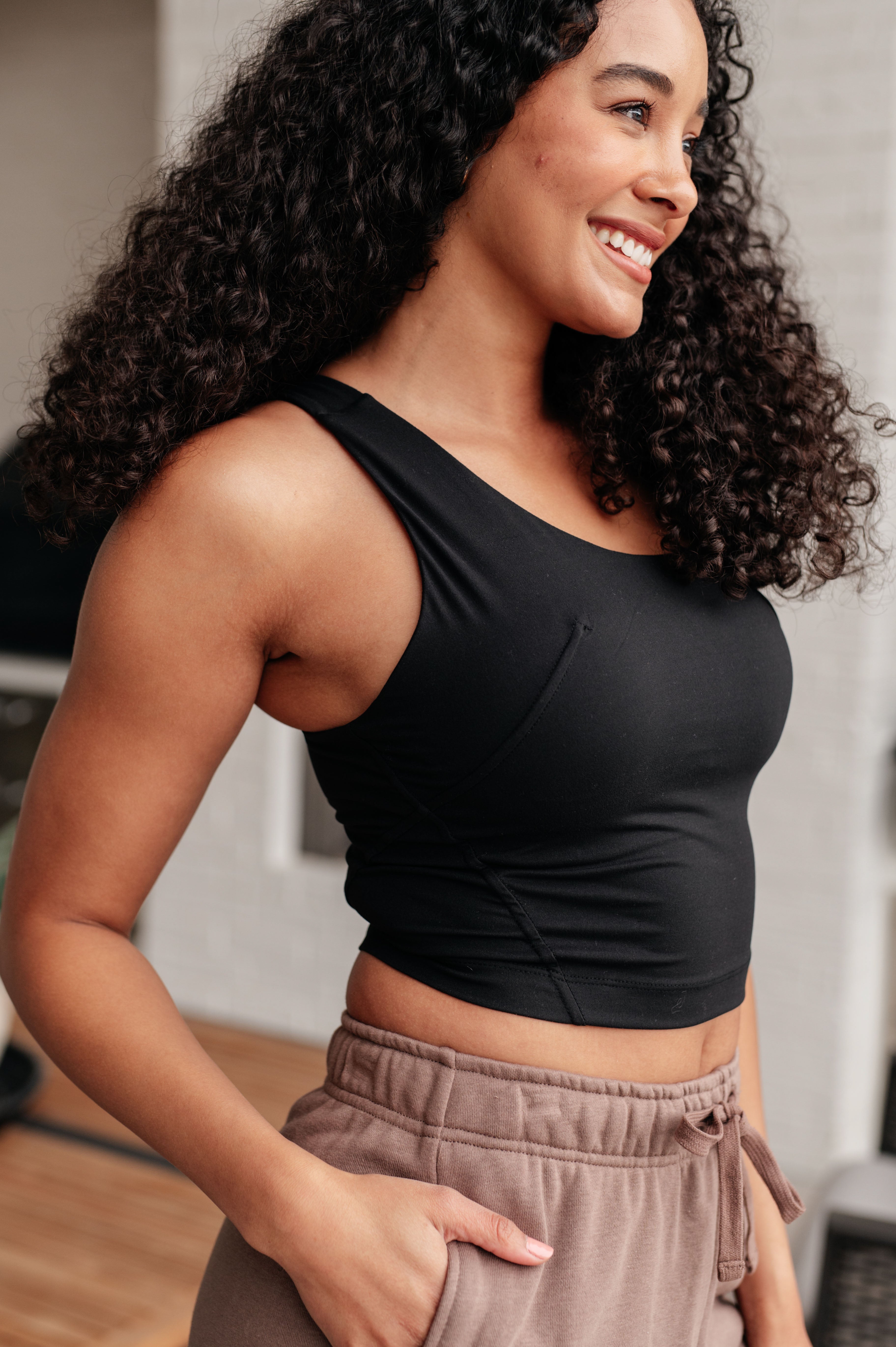 Doing it For Me Asymmetrical Tank in Black - Charming Charlie