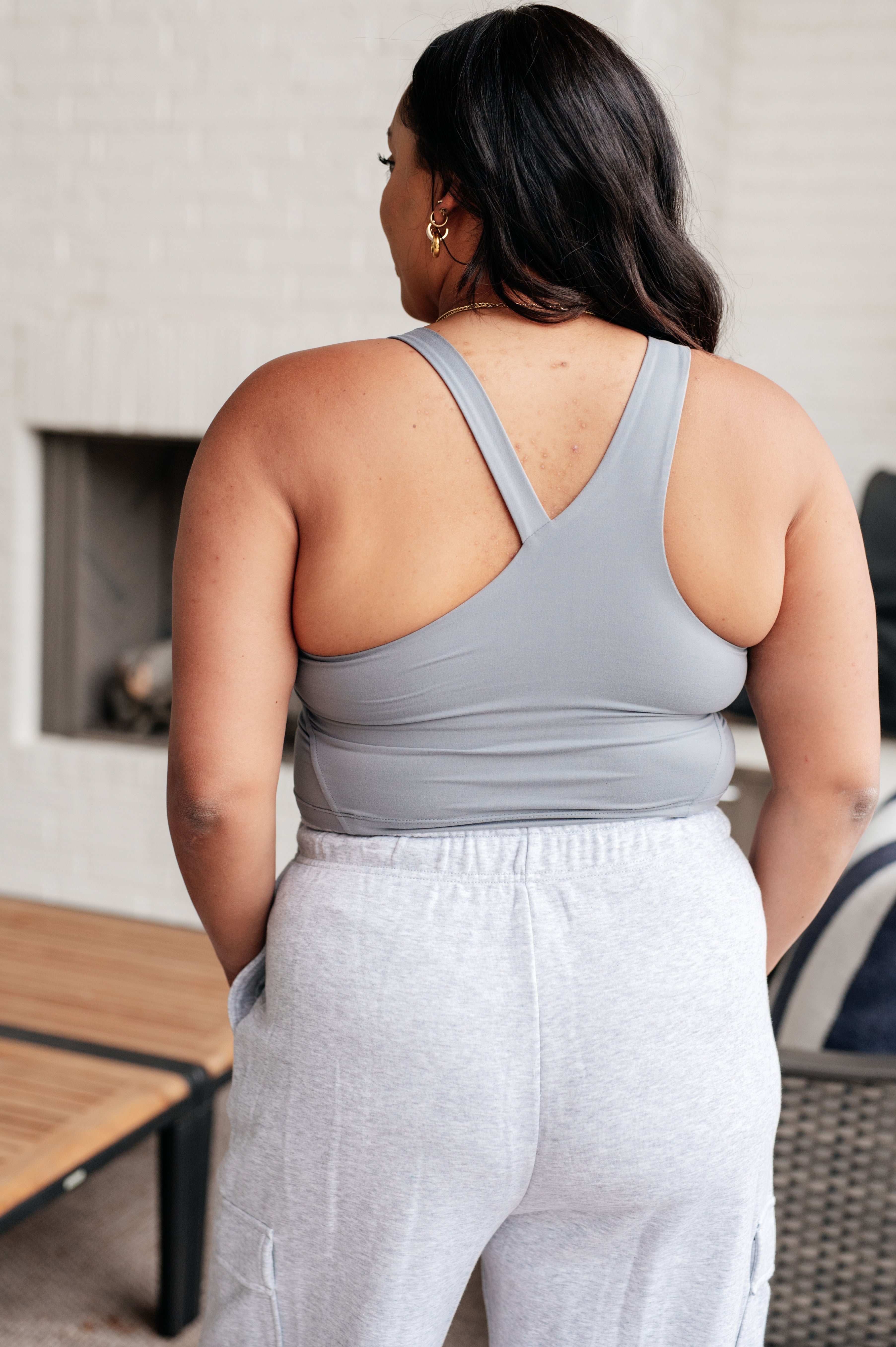 Doing it For Me Asymmetrical Tank in Rhino Grey - Charming Charlie