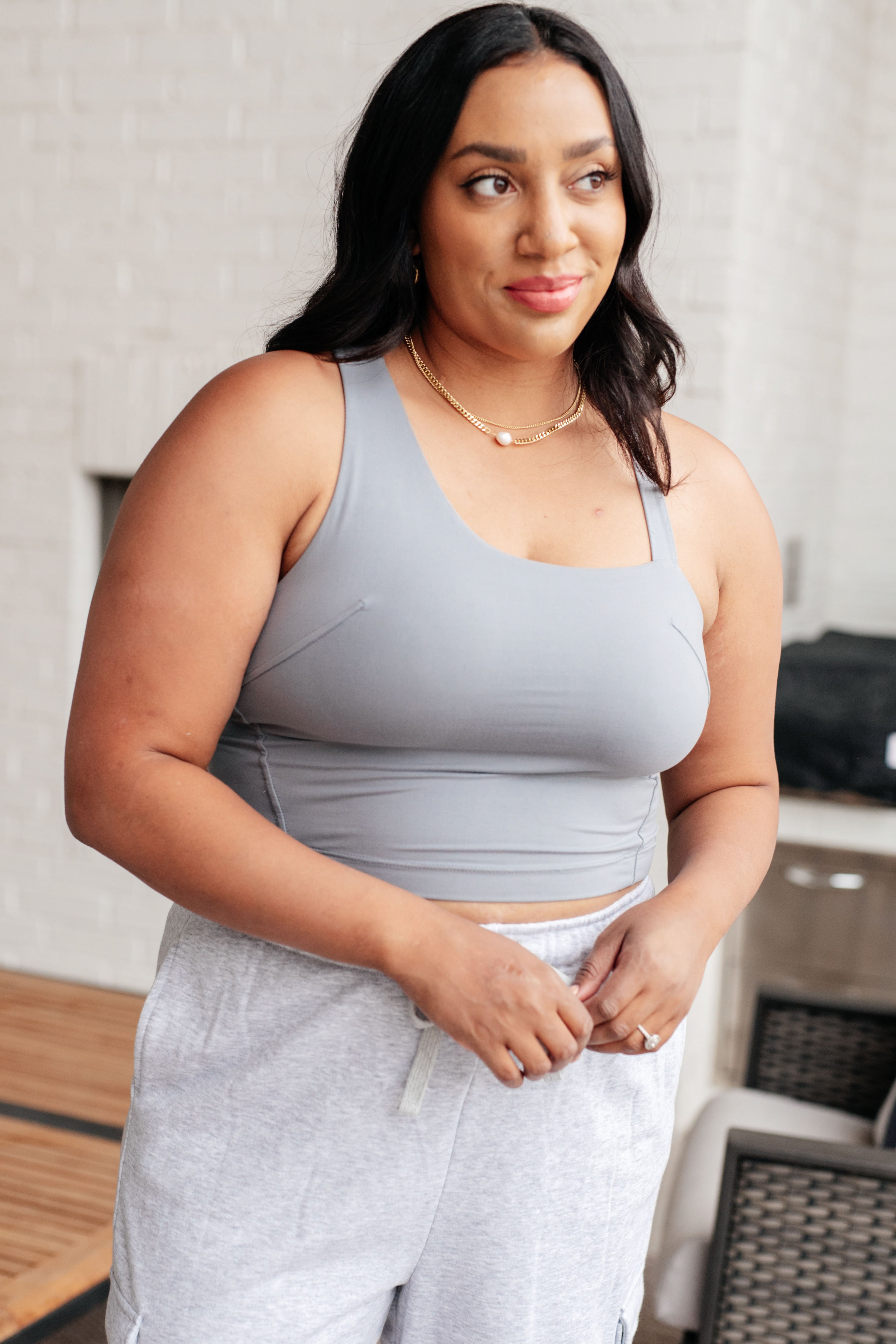 Doing it For Me Asymmetrical Tank in Rhino Grey - Charming Charlie