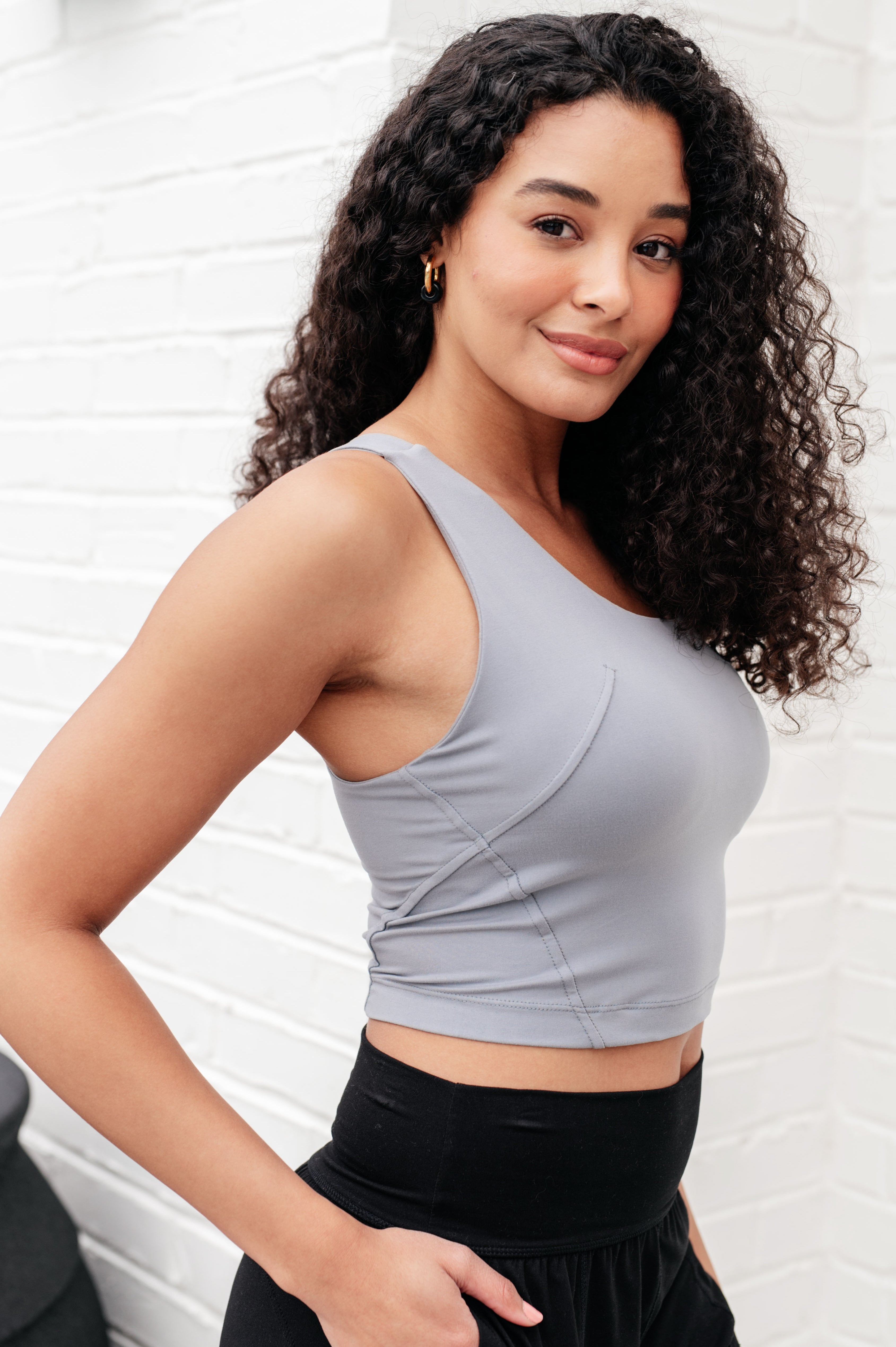 Doing it For Me Asymmetrical Tank in Rhino Grey - Charming Charlie
