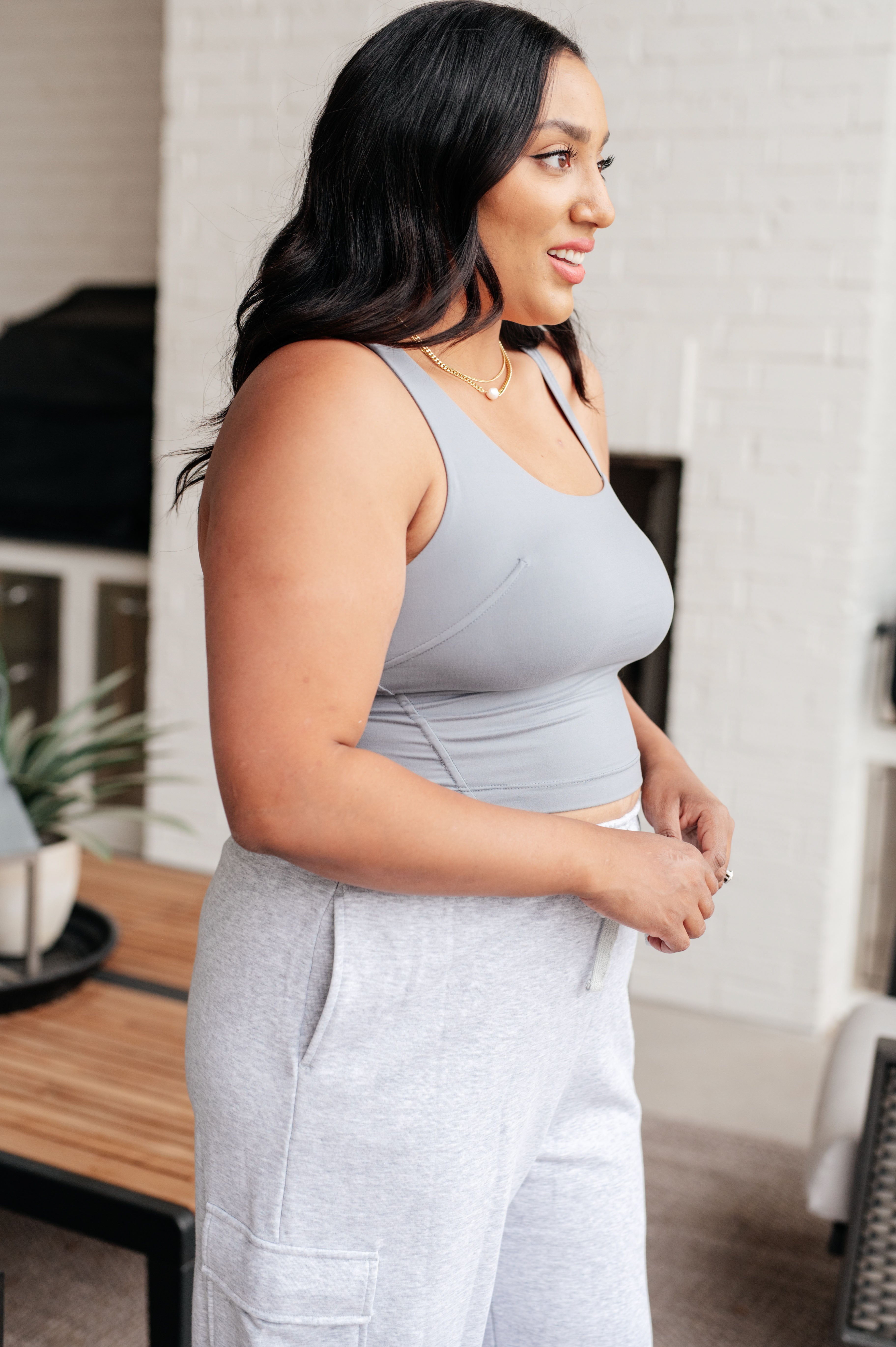 Doing it For Me Asymmetrical Tank in Rhino Grey - Charming Charlie