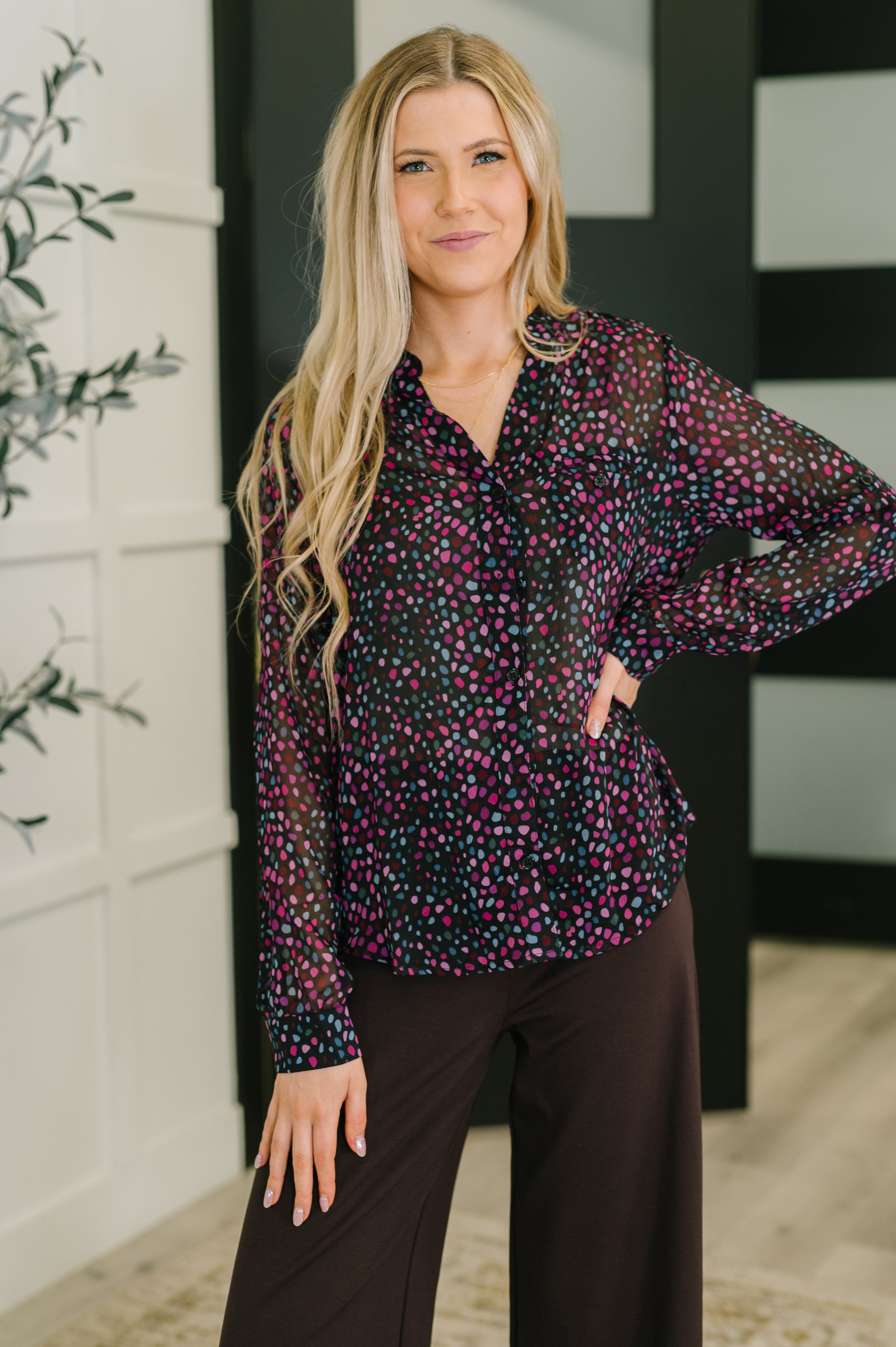 Doing the Most Polka Dot Blouse - Charming Charlie
