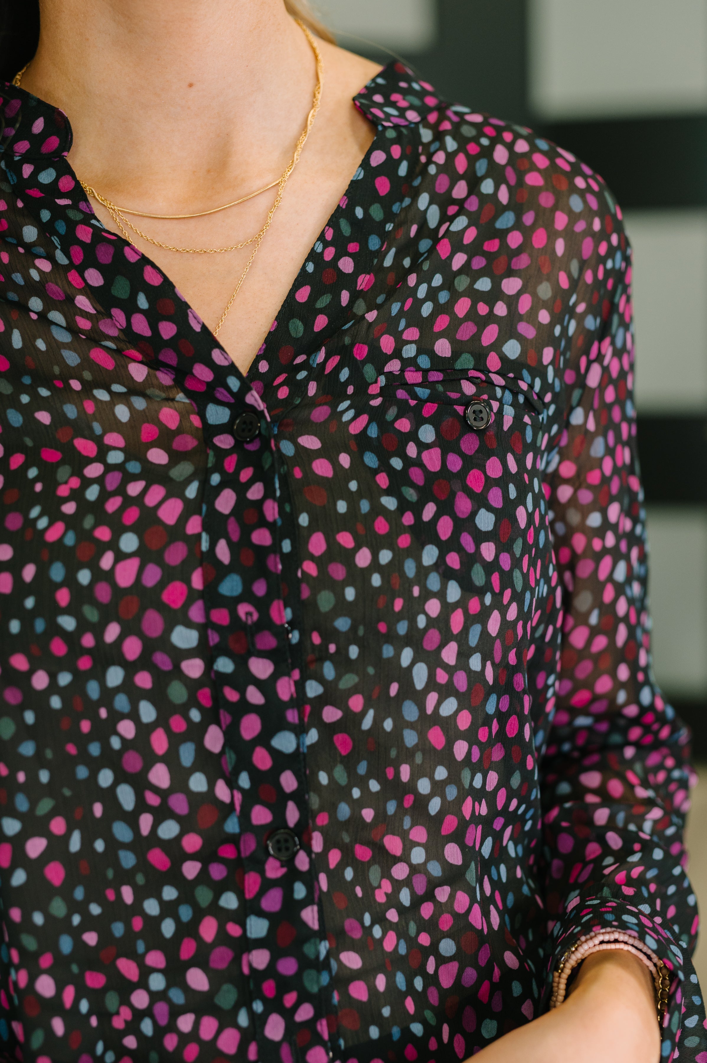 Doing the Most Polka Dot Blouse - Charming Charlie