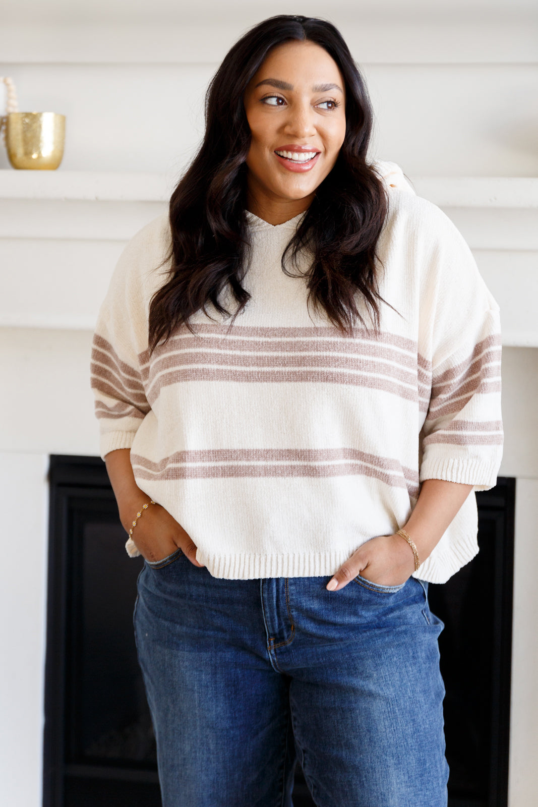 Don't Forget the Cold Foam Striped Hoodie - Charming Charlie
