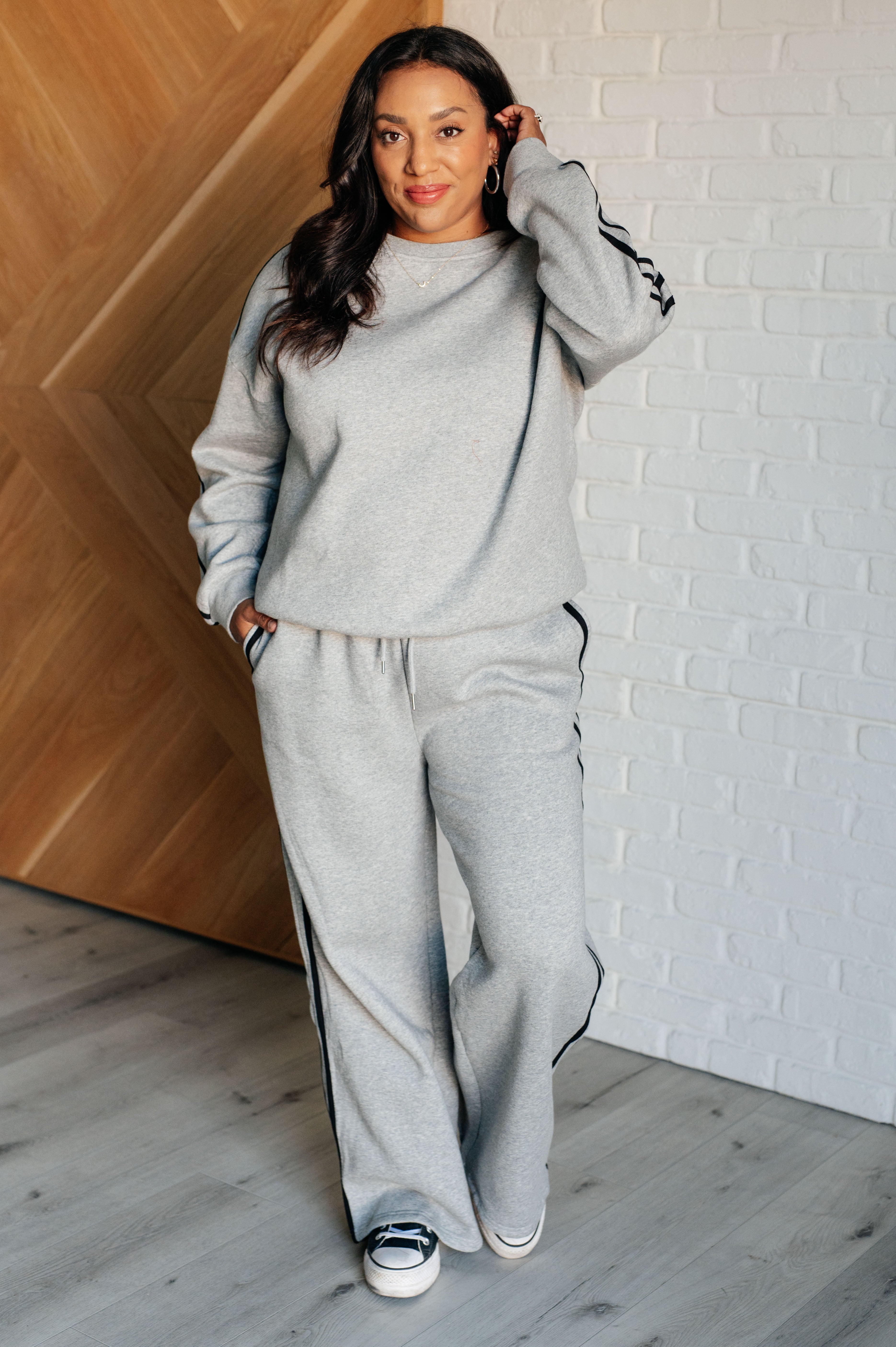 Don't Get Stuck Stripe Detail Sweatshirt - Charming Charlie