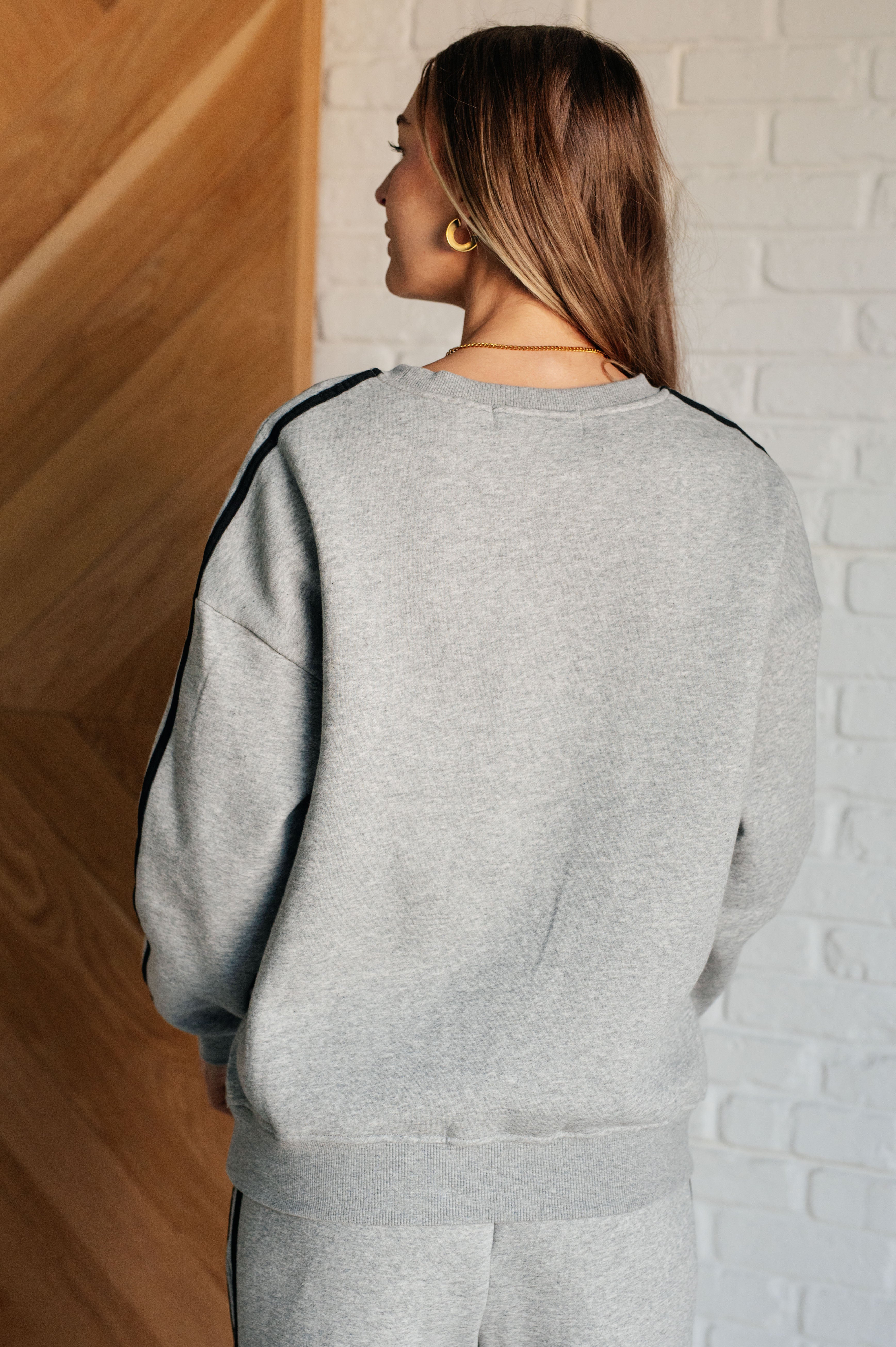 Don't Get Stuck Stripe Detail Sweatshirt - Charming Charlie