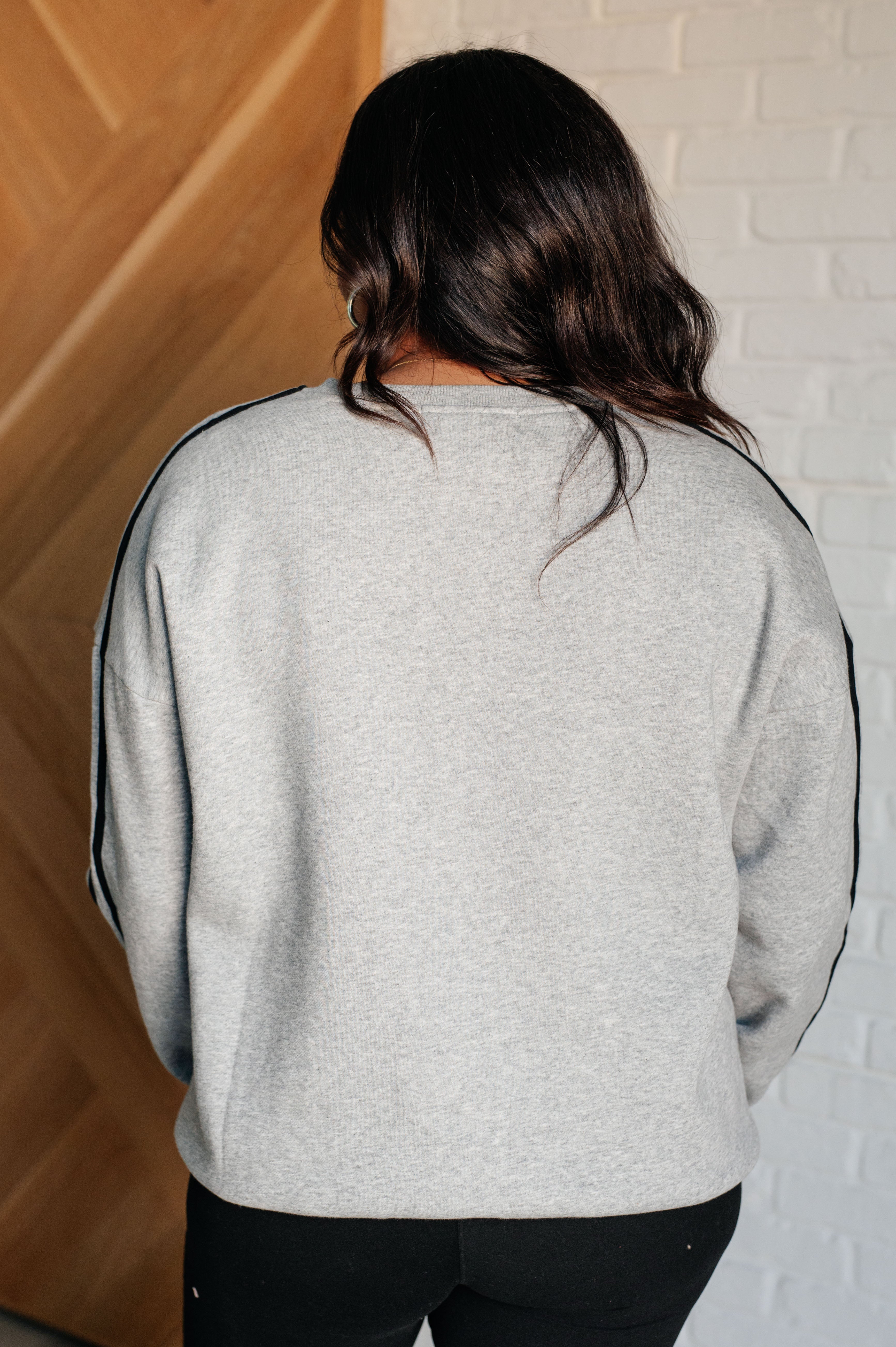 Don't Get Stuck Stripe Detail Sweatshirt - Charming Charlie