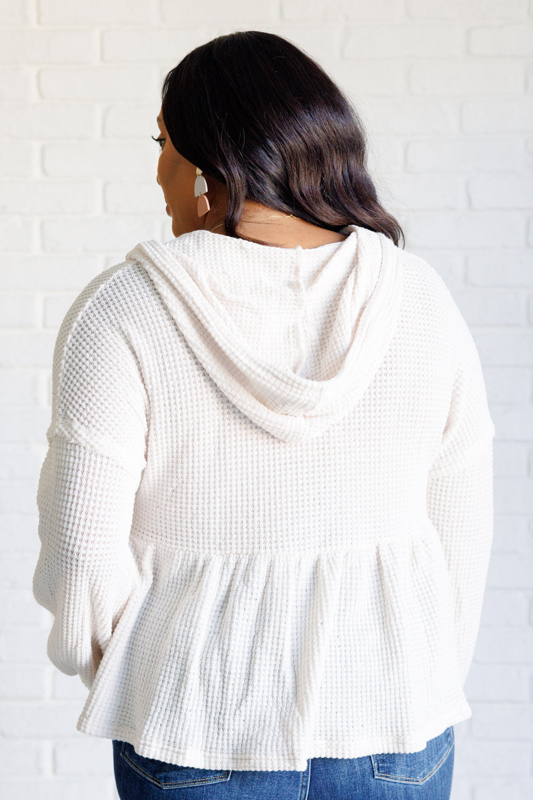 Don't Waffle About Waffle Knit Hoodie - Charming Charlie