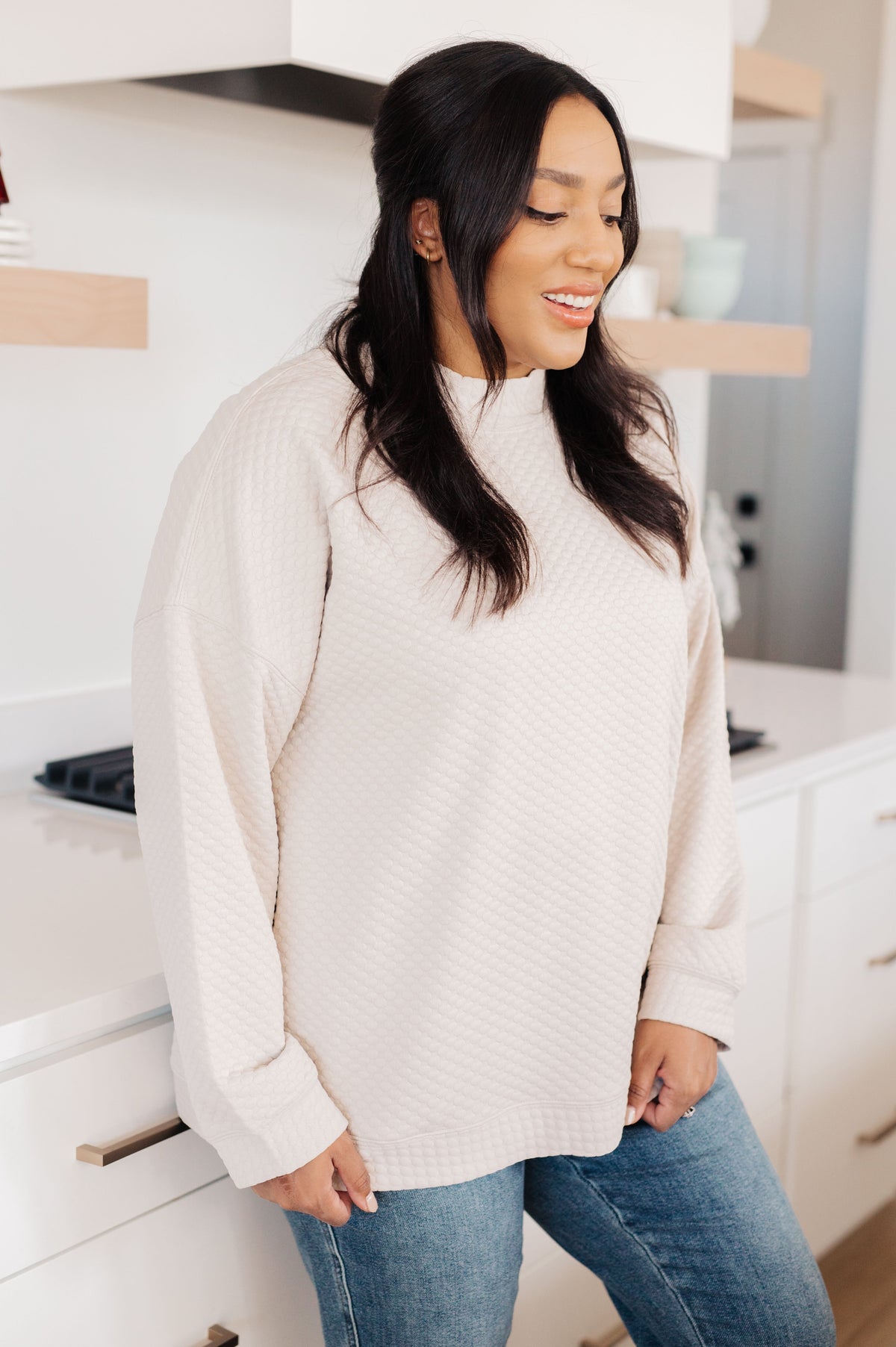 Don't Change Anything Mock Neck Pullover - Charming Charlie