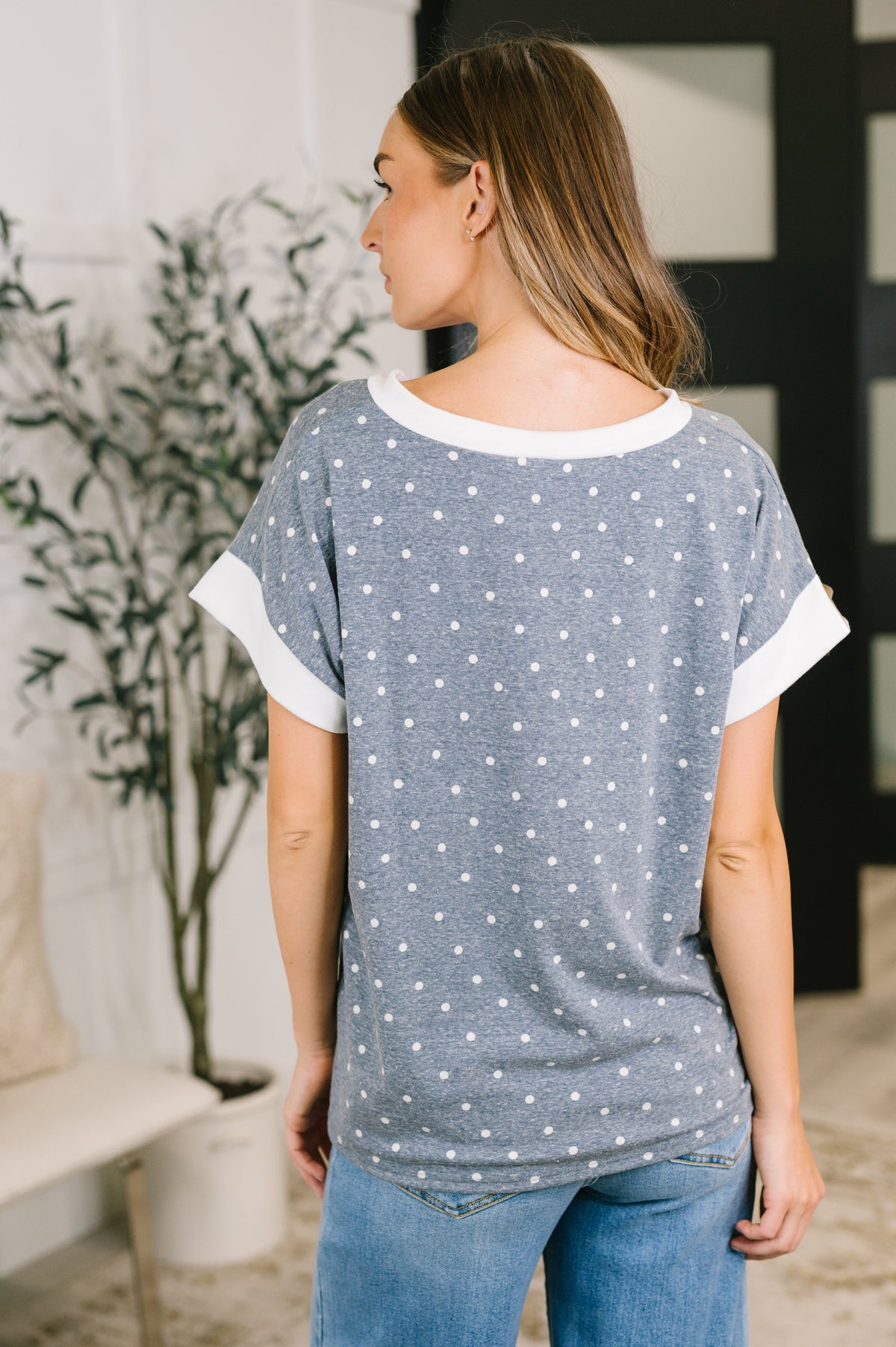 Dot, Dot, Dot V-Neck Casual Top - Charming Charlie