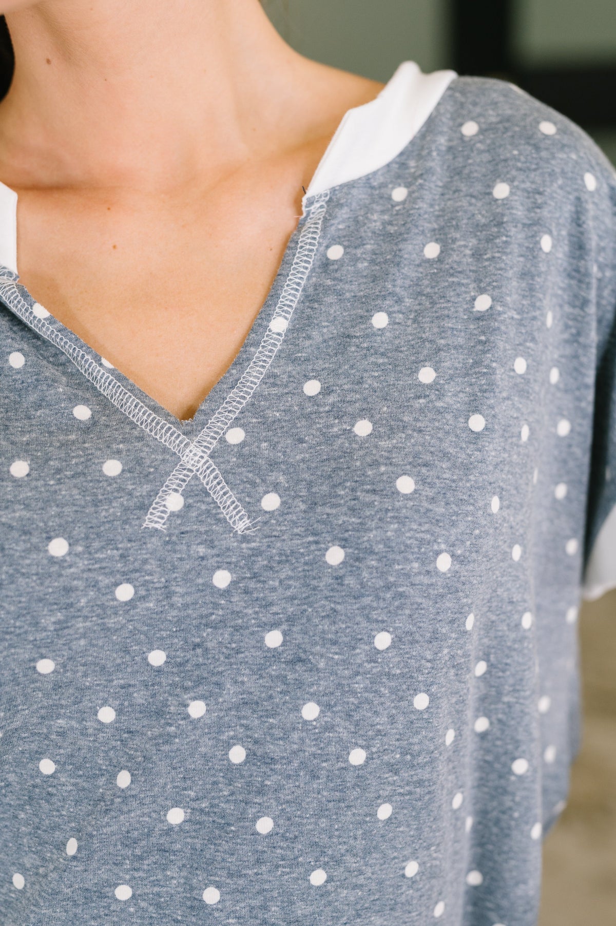Dot, Dot, Dot V-Neck Casual Top - Charming Charlie