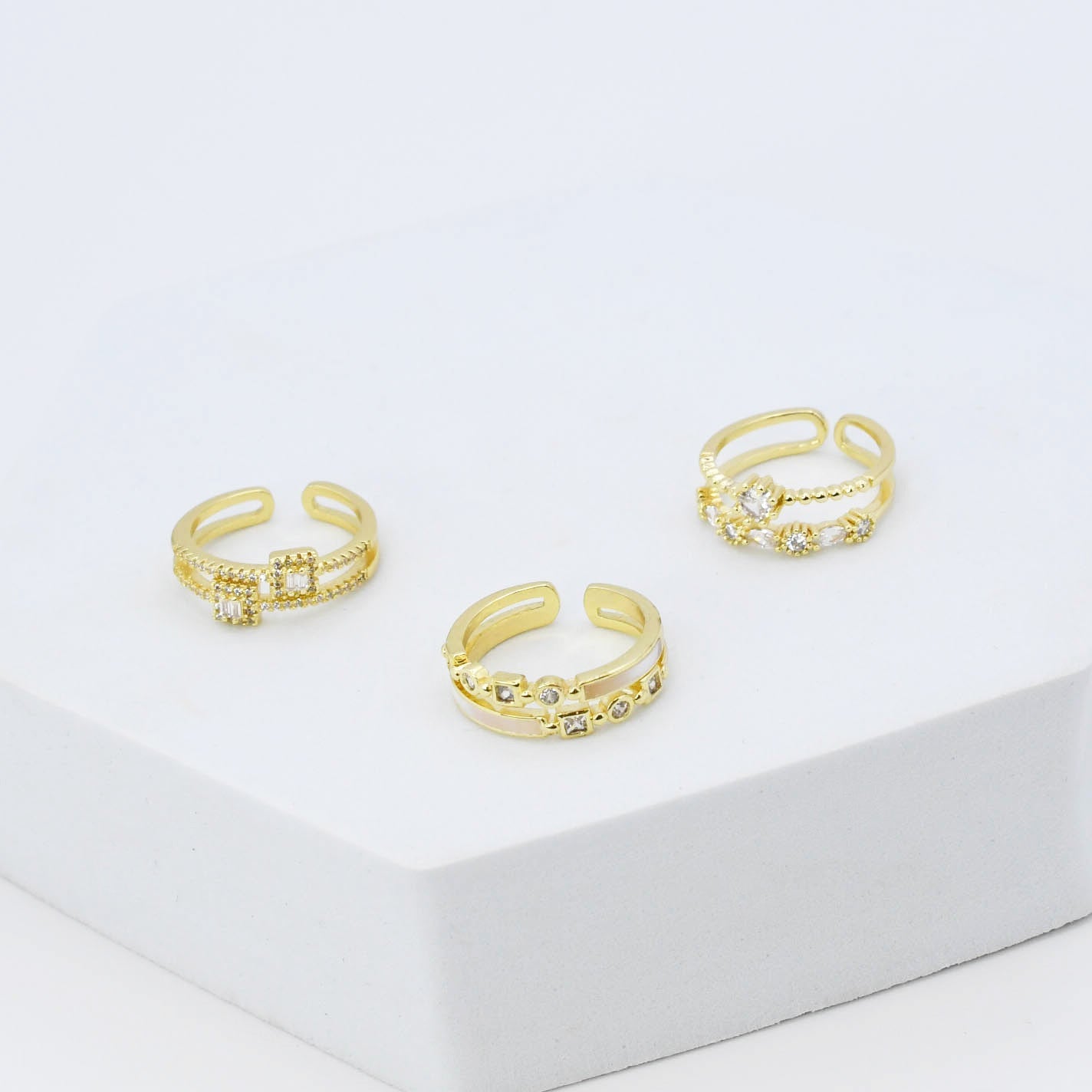 hypoallergenic ring, waterproof ring, tarnish free jewelry, boutique wholesale jewelry, dainty gold ring, gemstone statement ring, sparkly cubic zirconia ring, high quality jewelry gifts, elegant gold plated ring, trendy fashion ring, pastel gemstone ring