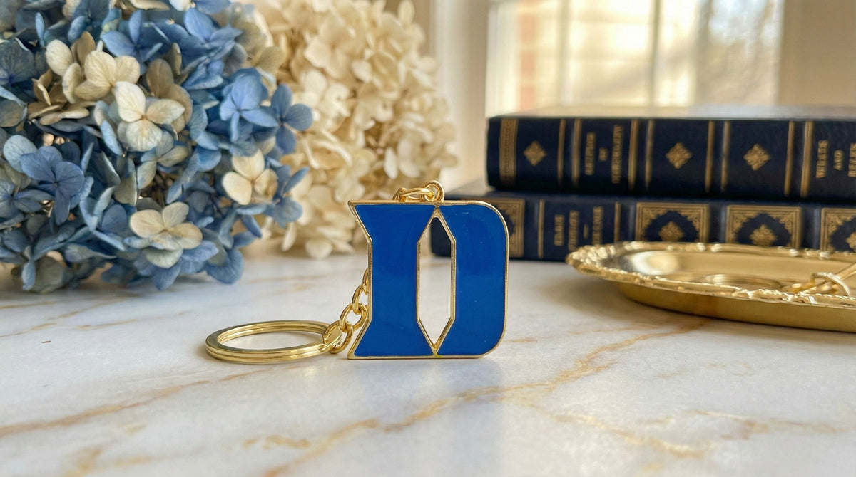 Gold Duke Blue Devil Keychain - Charming Charlie