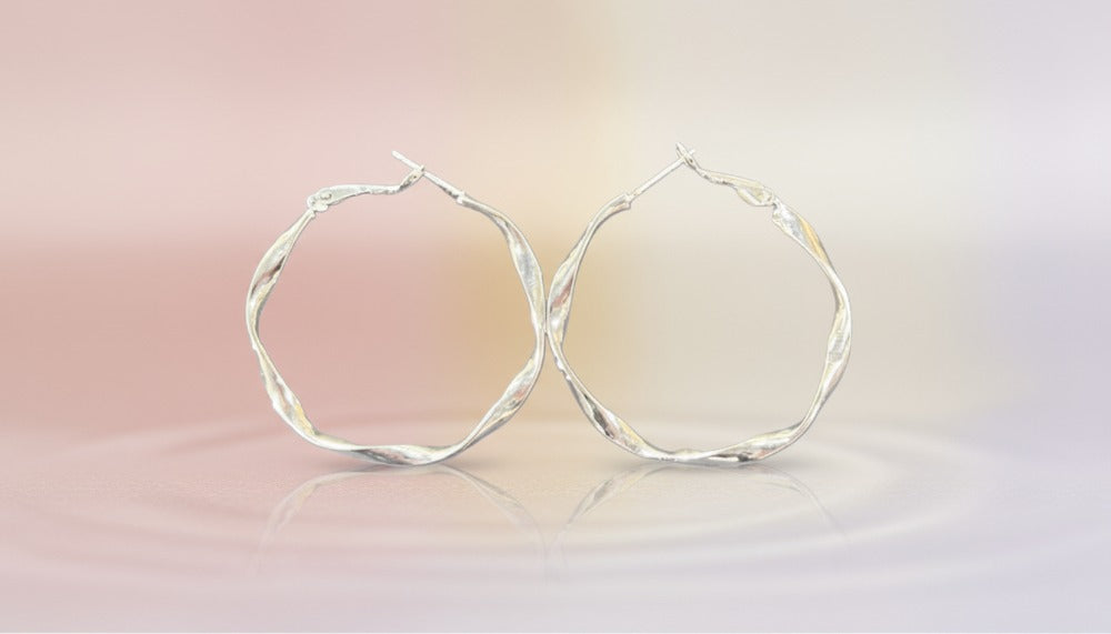 Silver Twisted Metal Hoop Earring - Charming Charlie