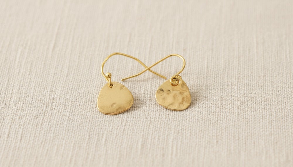Gold Hammered Tear Drop Earring - Charming Charlie