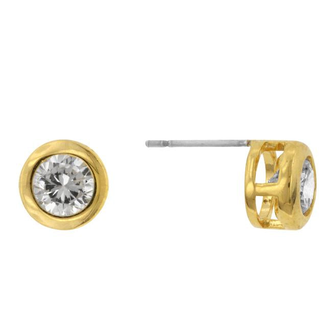 Gold Bezel Stud Earrings - Charming Charlie