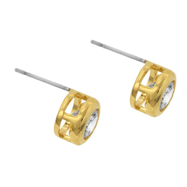 Gold Bezel Stud Earrings - Charming Charlie