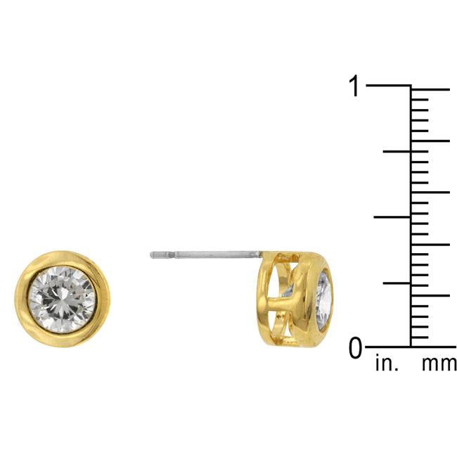 Gold Bezel Stud Earrings - Charming Charlie