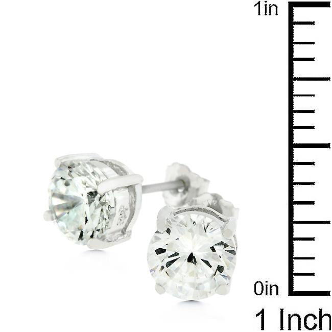 7mm Round Cut Stud Earrings - Charming Charlie