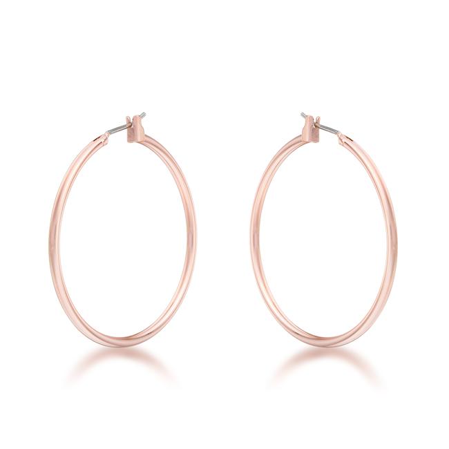 Elegant Rosegold Hoop Earrings - Charming Charlie