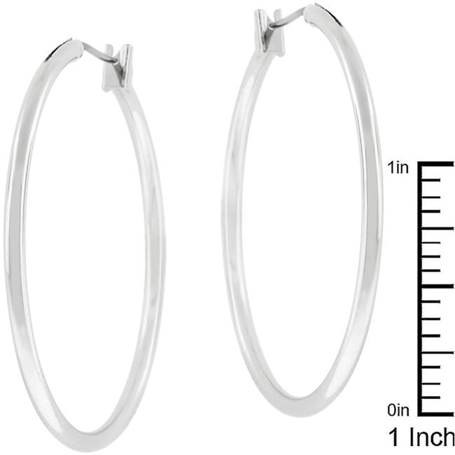 Basic Silvertone Finish Hoop Earrings - Charming Charlie