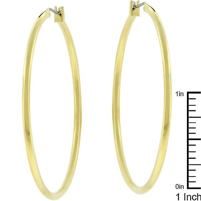 Large Golden Hoop Earrings - Charming Charlie