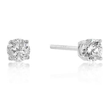 5mm New Sterling Round Cut Cubic Zirconia Studs Silver - Charming Charlie