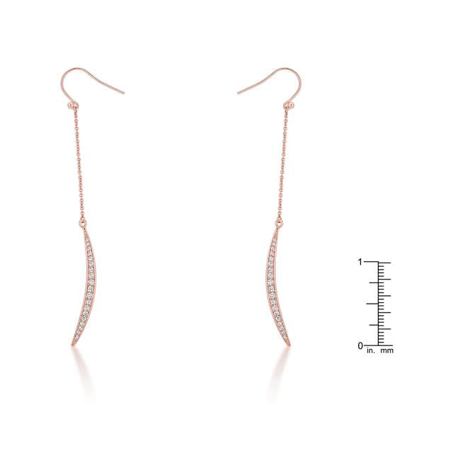 Luna 0.5ct CZ Rose Gold Delicate Moon Drop Earrings - Charming Charlie