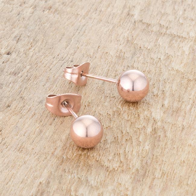Tanya Rose Gold Sphere Stud Earrings - Charming Charlie