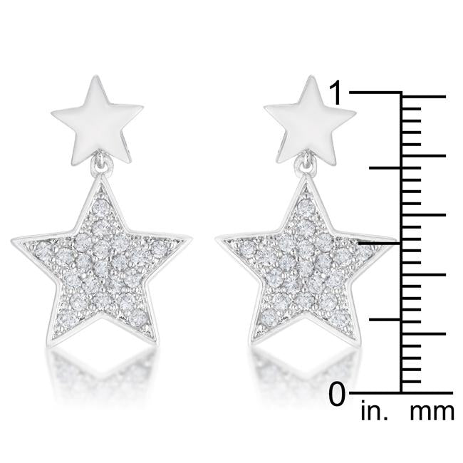 Bianca 0.5ct CZ Rhodium Star Drop Earrings - Charming Charlie
