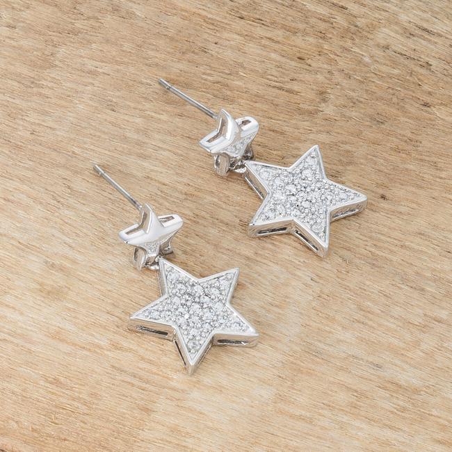 Bianca 0.5ct CZ Rhodium Star Drop Earrings - Charming Charlie