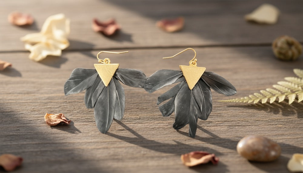 Black Sky Feather Earrings - Charming Charlie