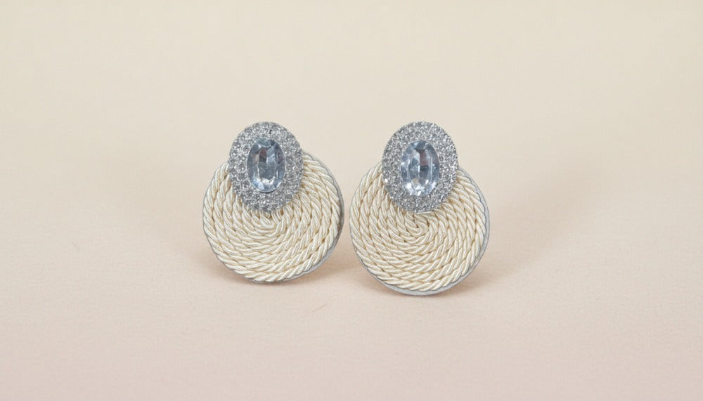 Rattan Stone With Silver Accent Earrings - Charming Charlie