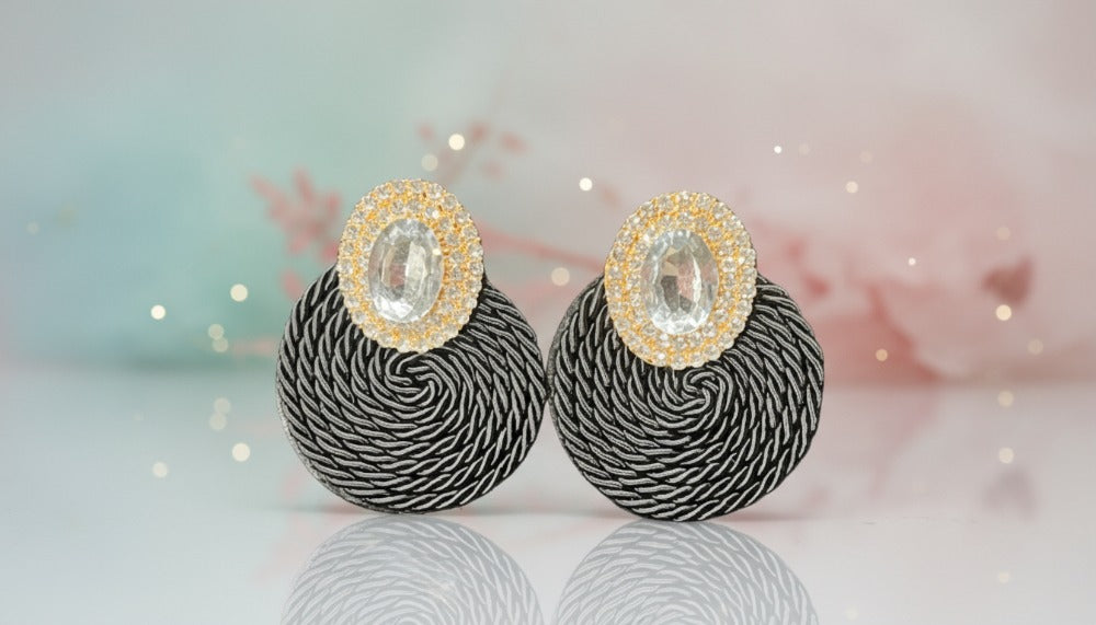 Rattan Stone With Gold Accent Earrings - Charming Charlie