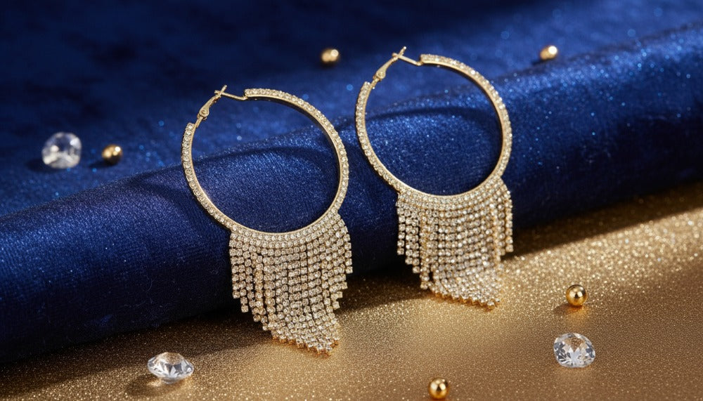 Dazzling Tassel Hoop Earrings - Charming Charlie