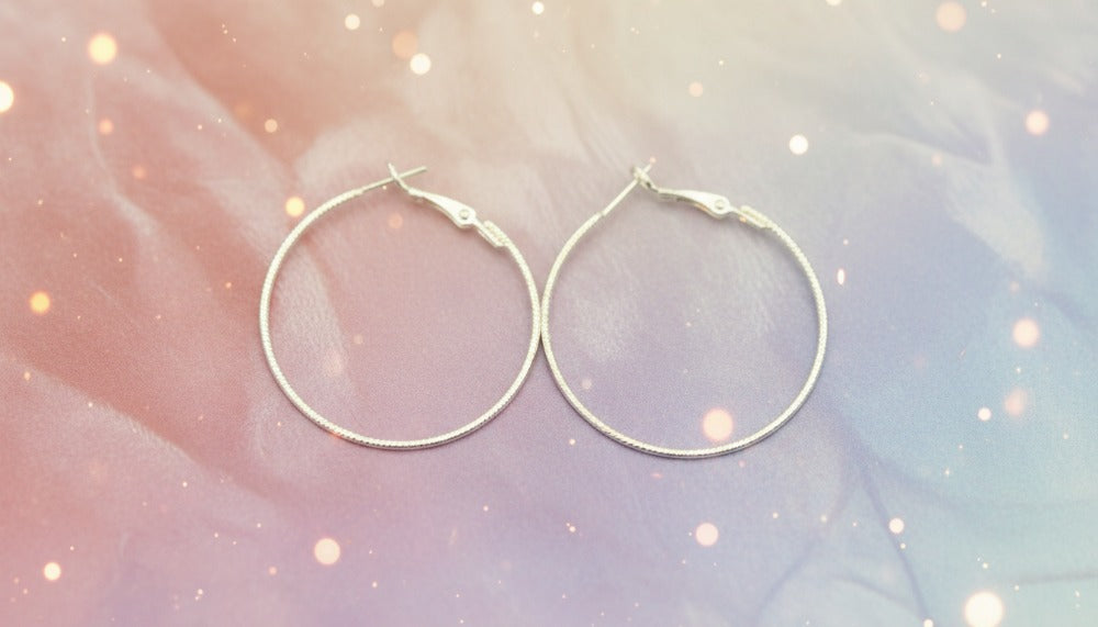 Moonbeam Silver Hoops Earrings - Charming Charlie